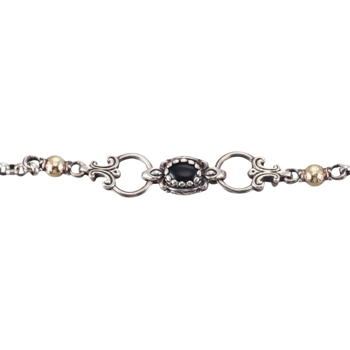 Konstantino Aspasia 18k Yellow Gold Sterling Onyx Necklace
