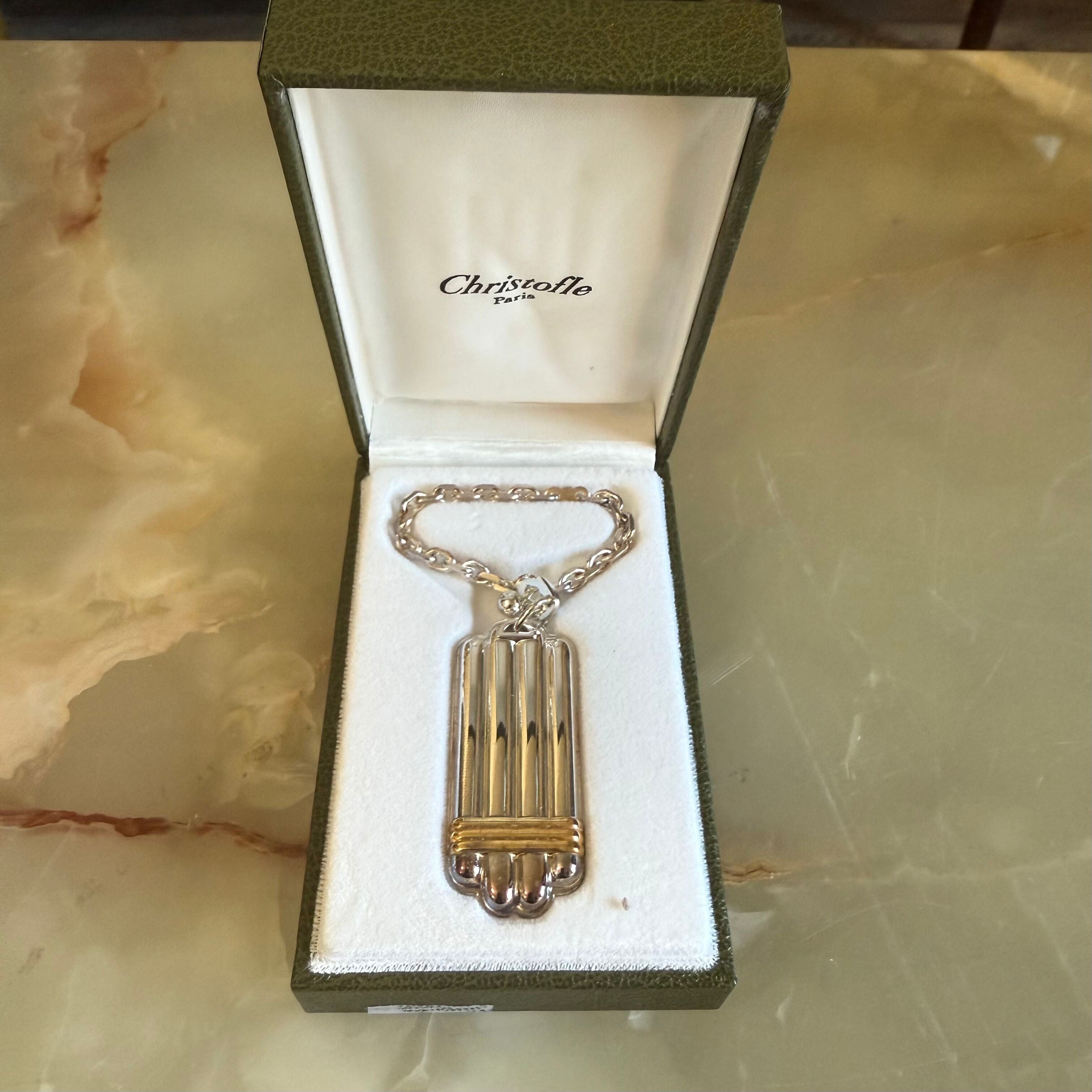 Christofle Aria Gold Ring Silver Plated Long Key Ring 4254845