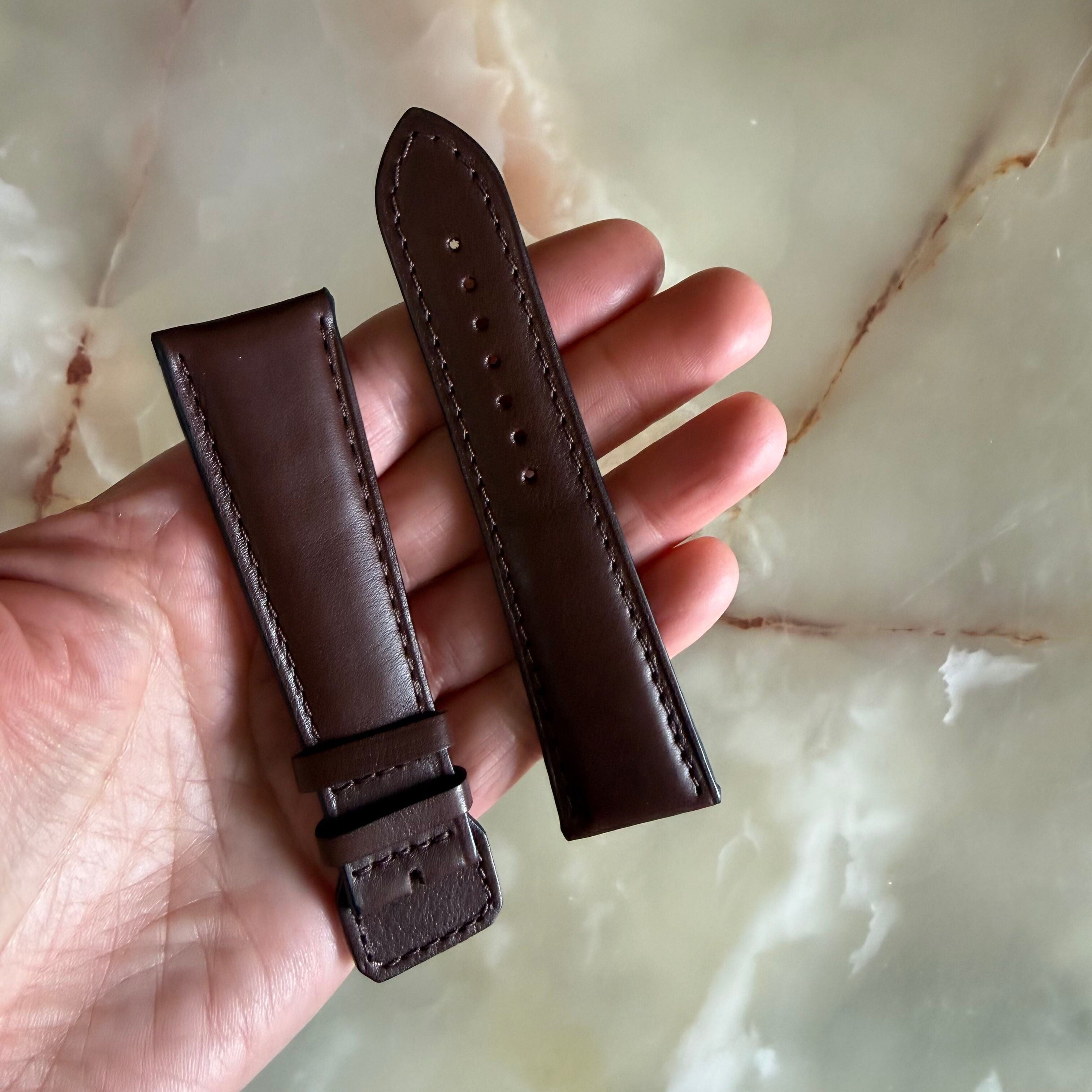 Authentic Longines Brown Leather Watch Band Strap 25mm