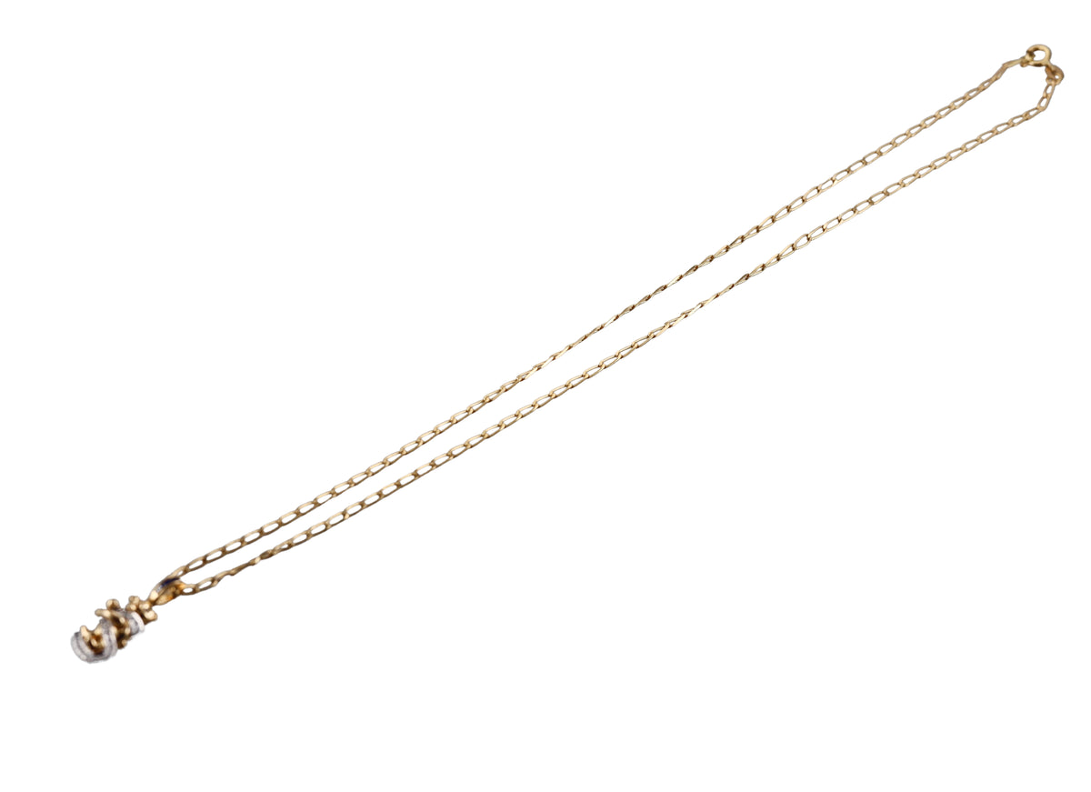 Mouawad 18k Gold Initial ''S'' Sapphire Diamond Pendant Necklace