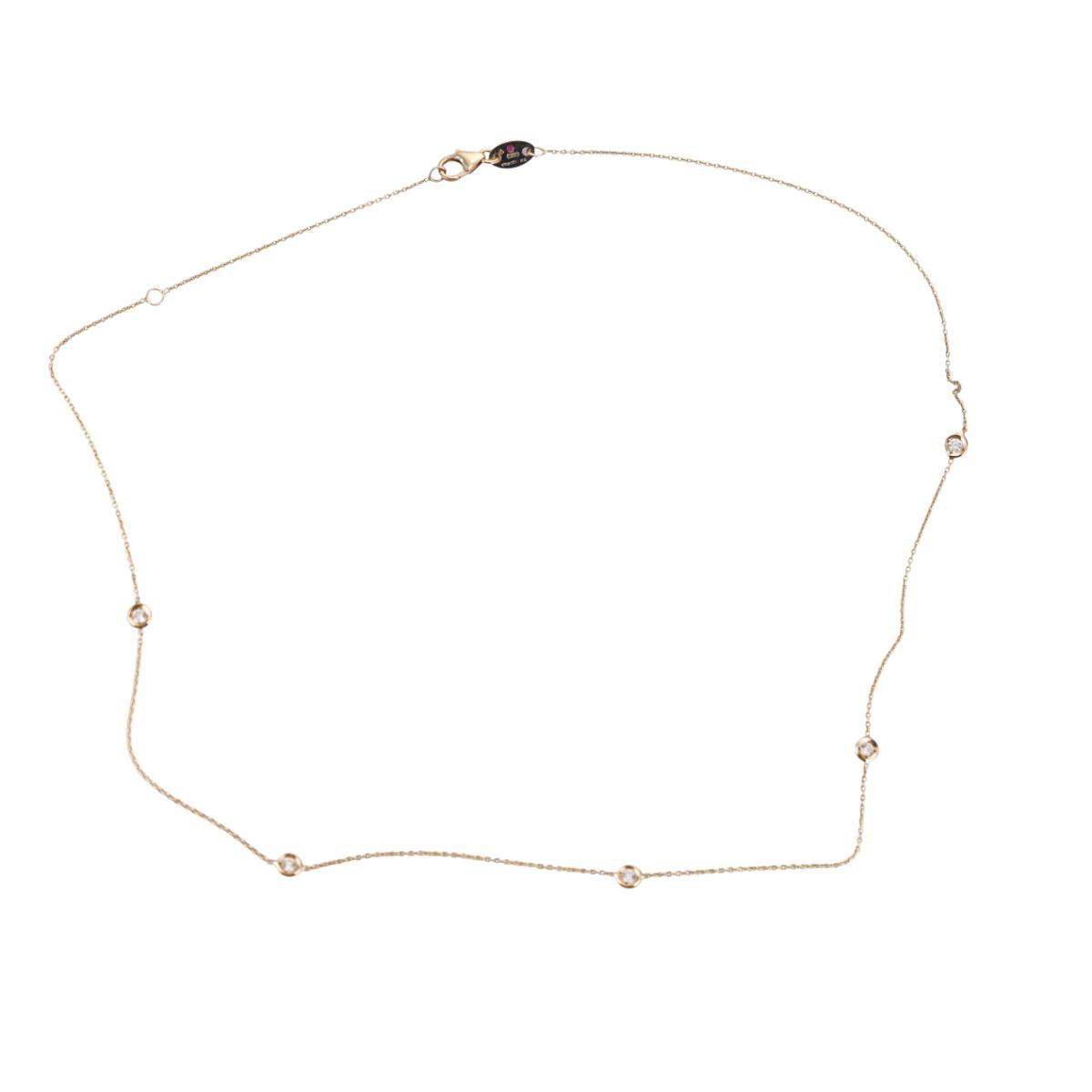 Roberto Coin 18k Yellow Diamond Station Necklace