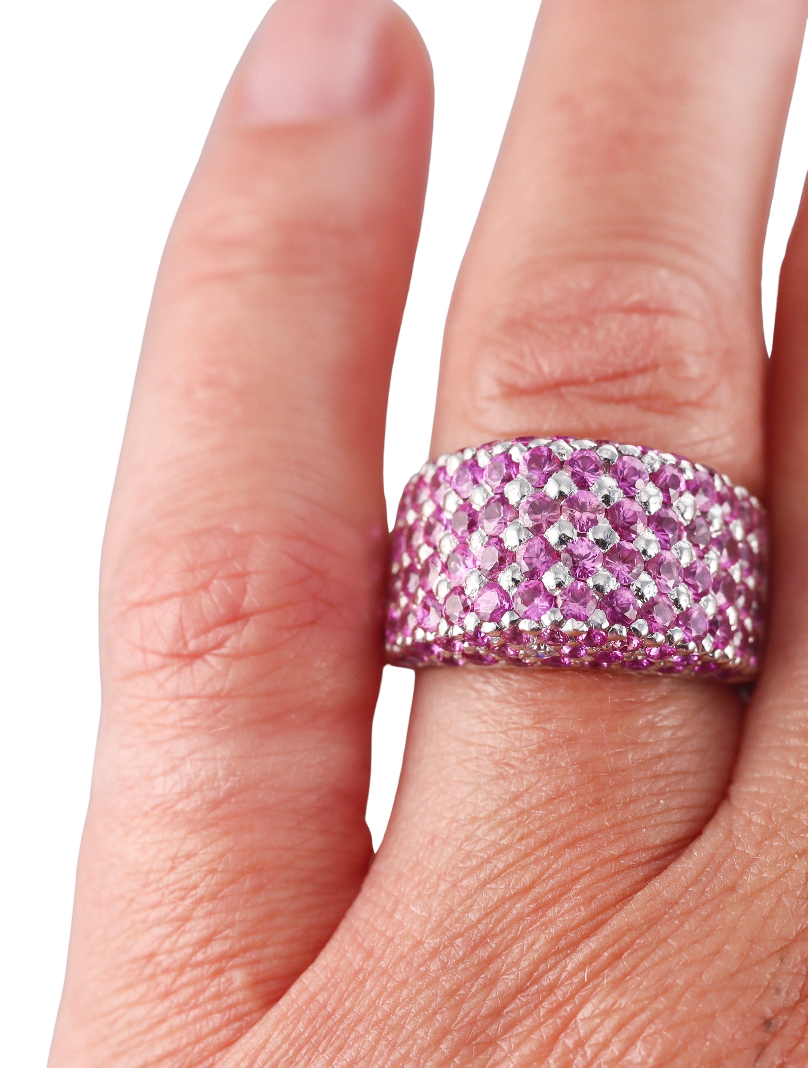 18k Gold Roberto Coin Pink Sapphire Dome Ring