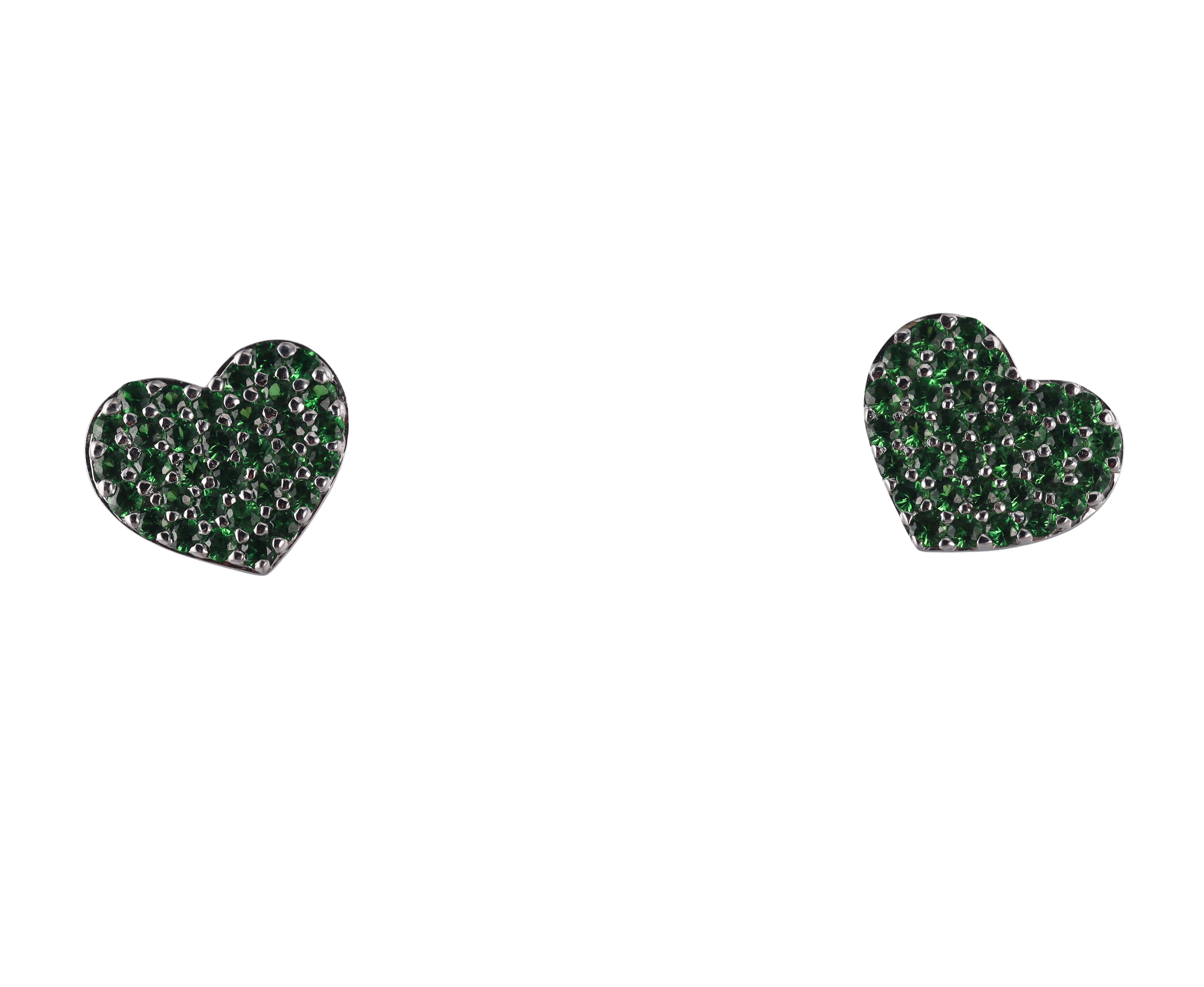 18k Gold Roberto Coin Demantoid Heart Garnet Earrings