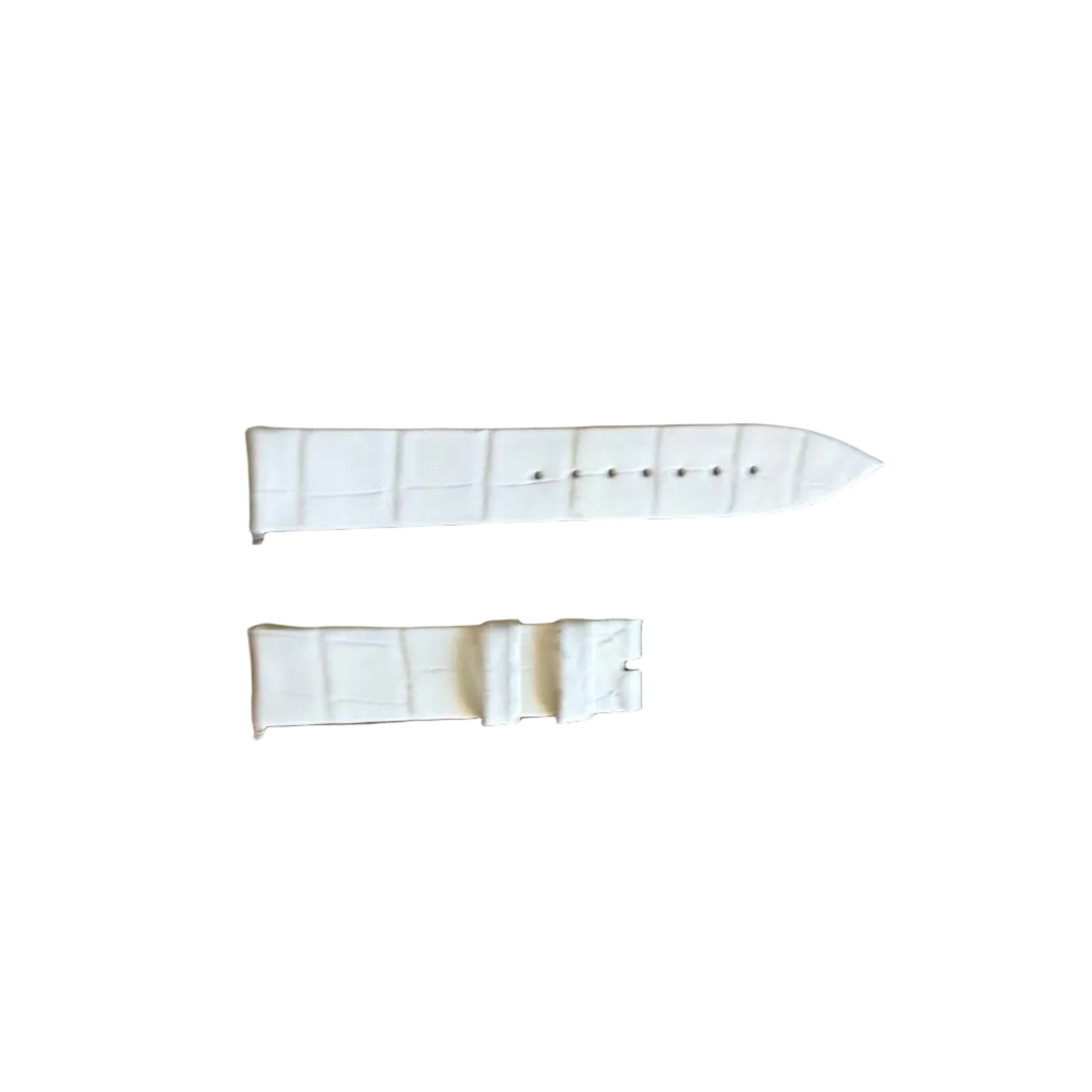 Authentic Franck Muller White Shiny Crocodile Watch Strap Band 17mm