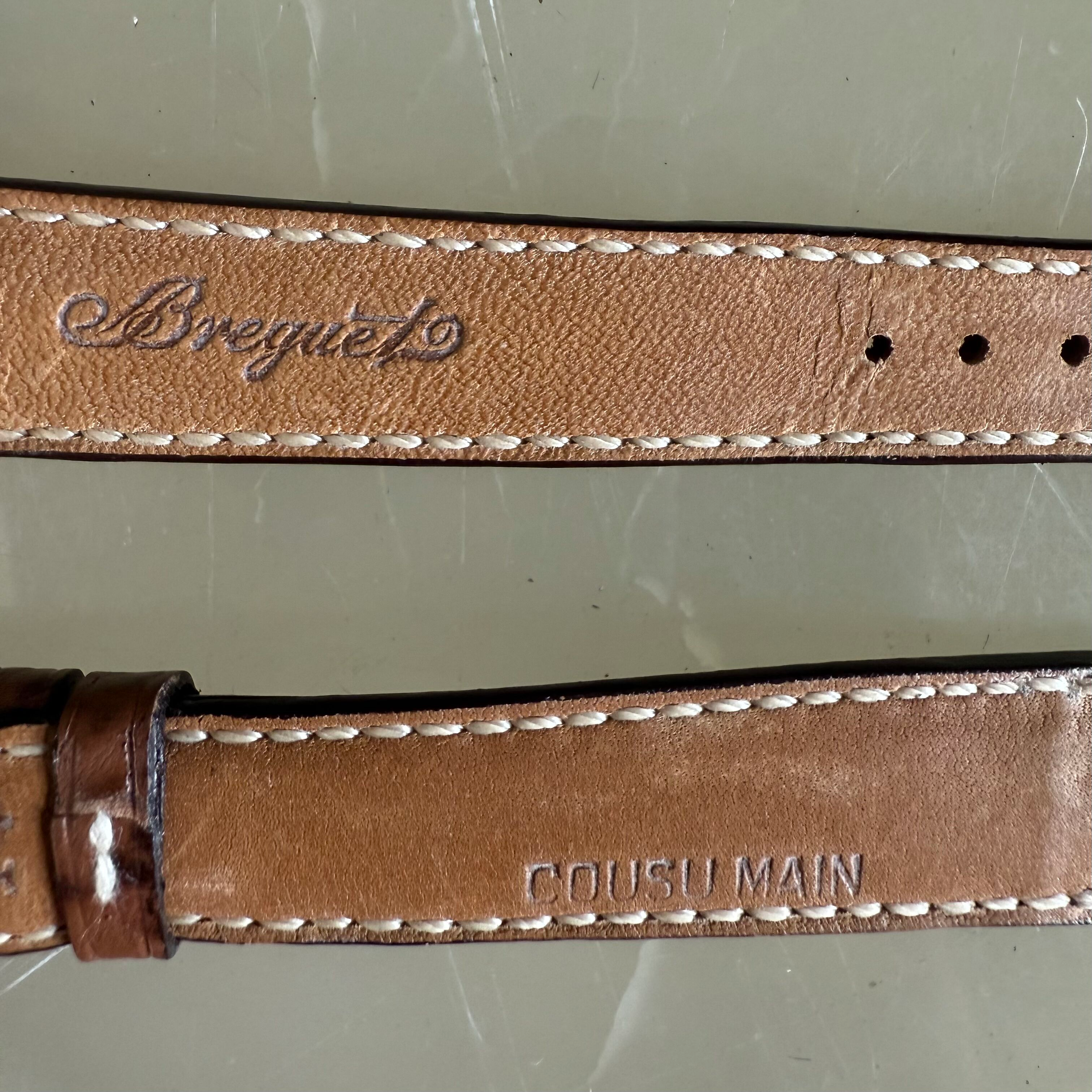 Authentic Breguet Brown Shark Watch Strap Band 15mm Padded & Stitched