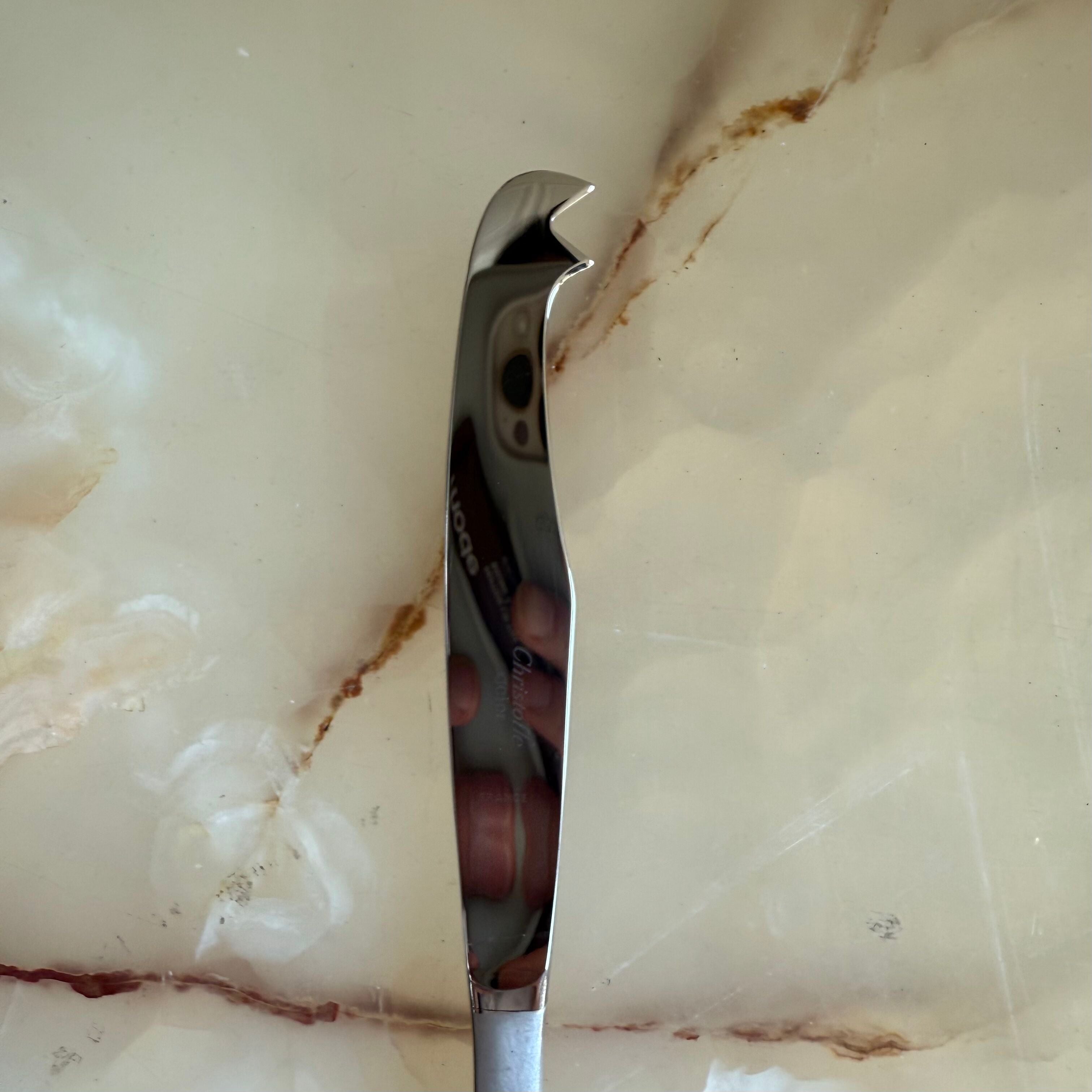 Christofle Alpha Stainless Steel Cheese Knife 2 Prongs 2414028