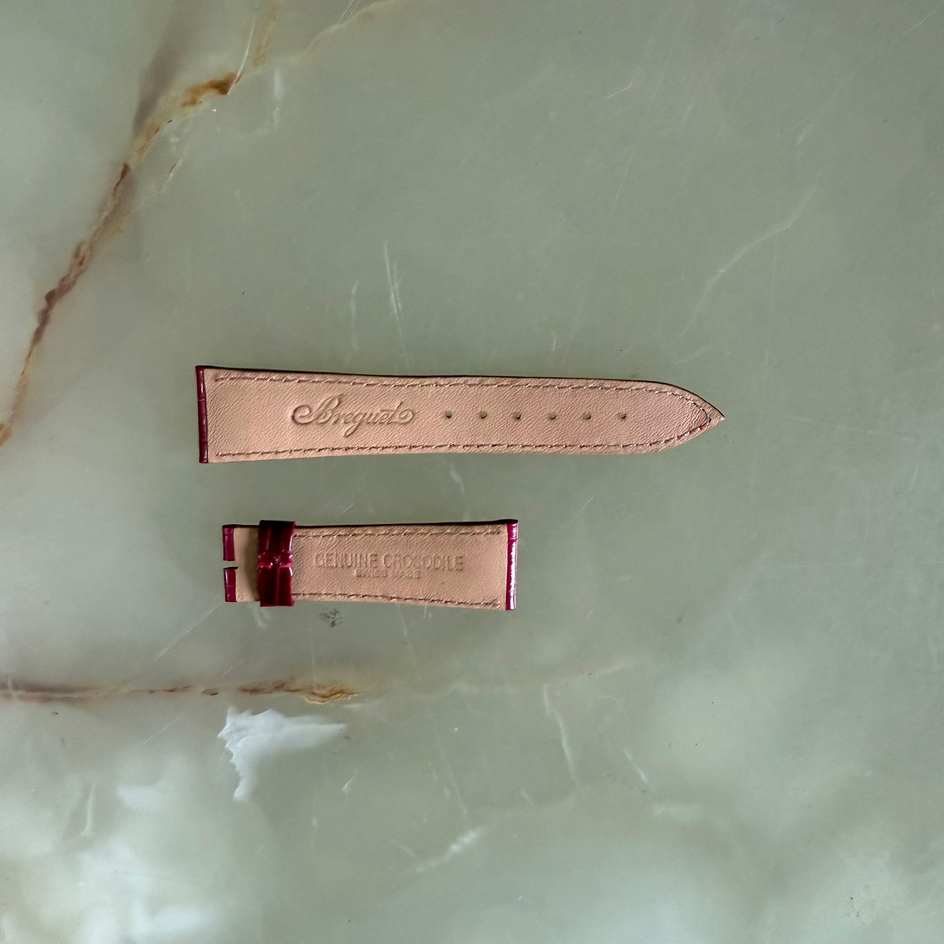 Authentic Breguet Fuchsia Crocodile Watch Strap Band 20mm Padded & Stitched