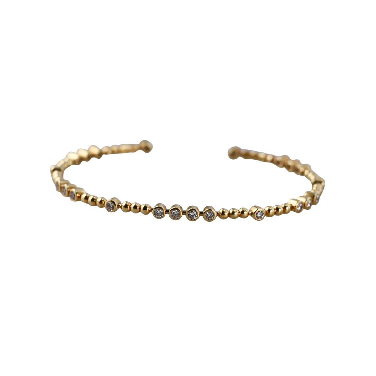 Marli 18k Gold Diamond Cuff Bracelet
