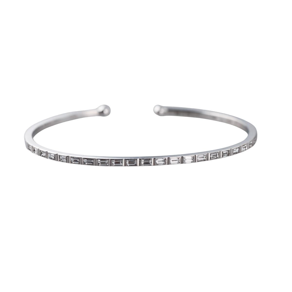 Marli 18k White Gold Diamond Cuff Bracelet