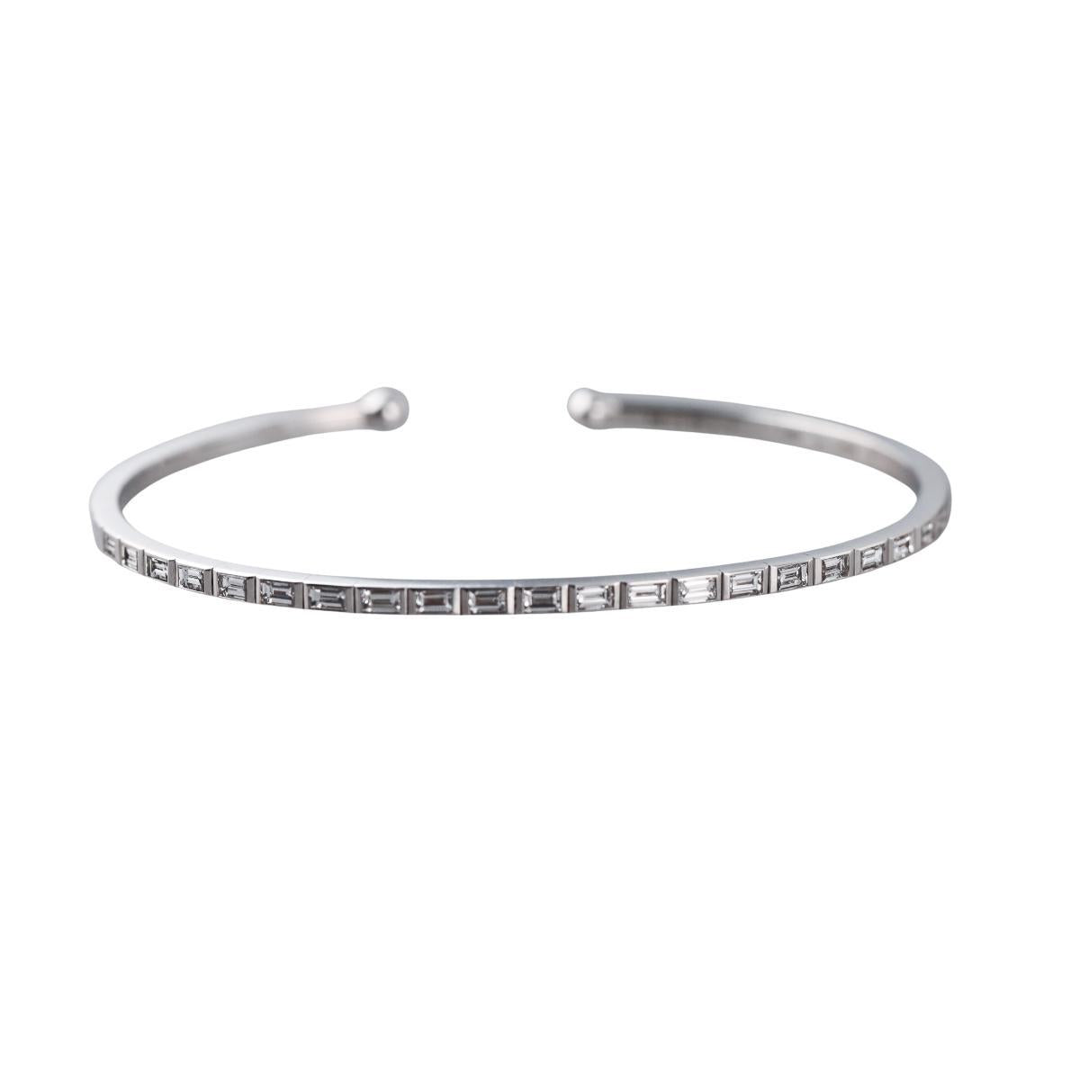 Marli 18k White Gold Diamond Cuff Bracelet