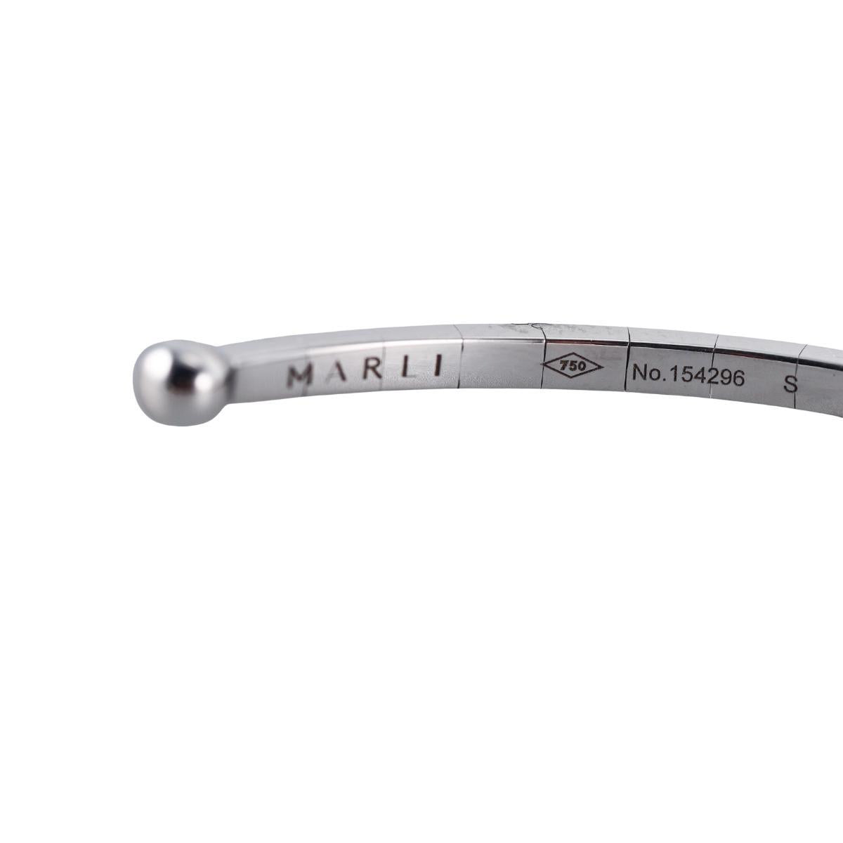 Marli 18k White Gold Diamond Cuff Bracelet