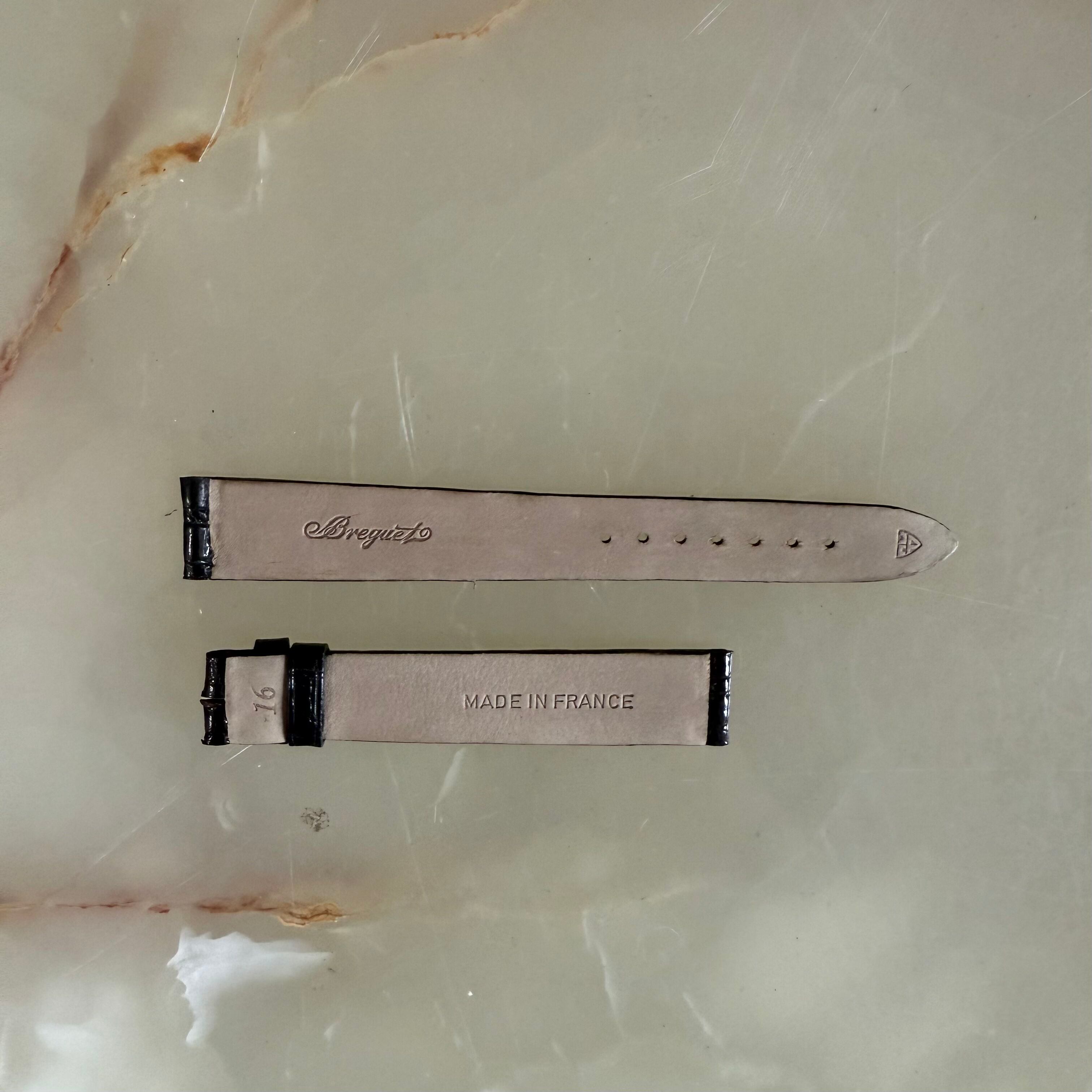 Authentic Breguet Black Crocodile Watch Strap Band 16mm