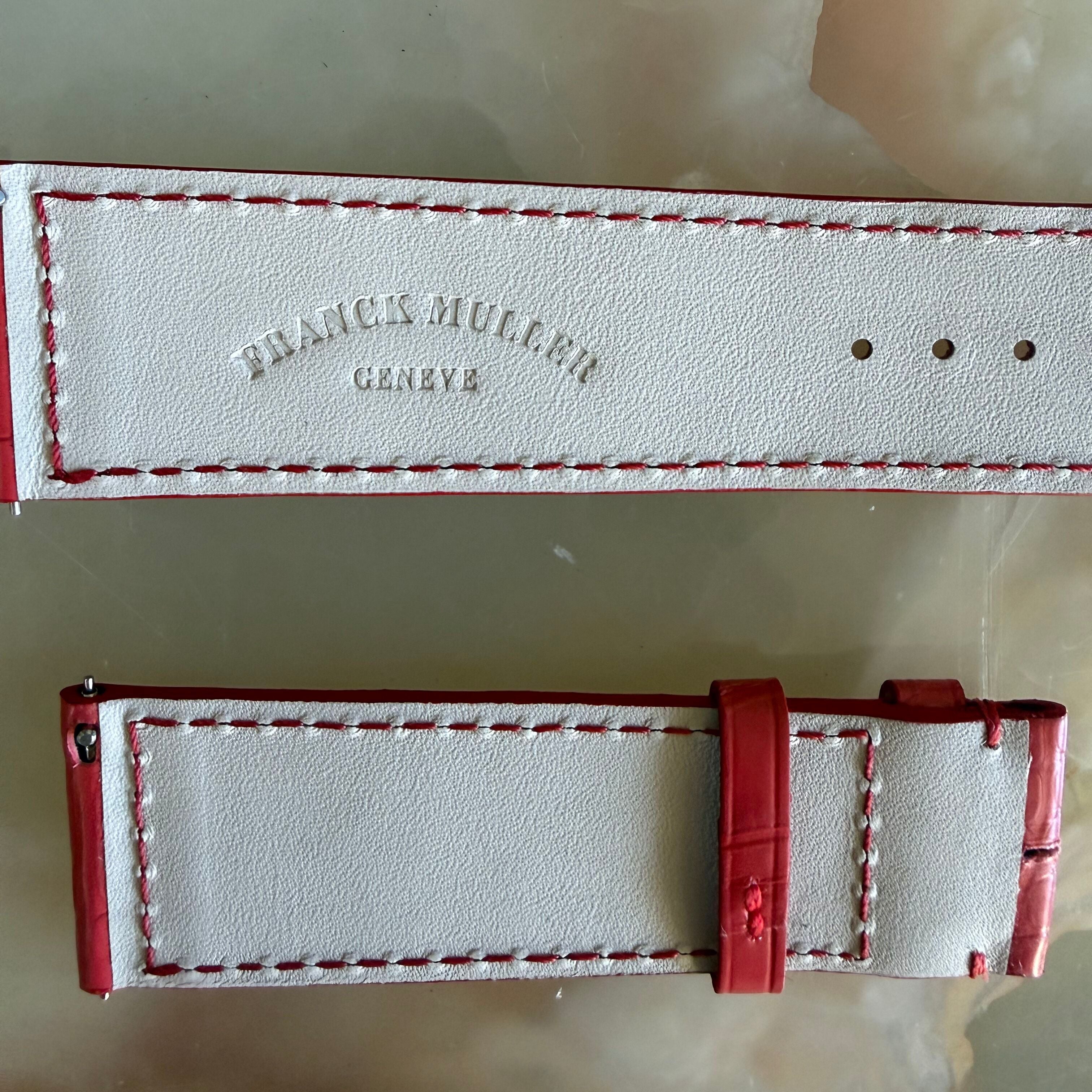 Authentic Franck Muller Red Crocodile Watch Strap Band 24mm