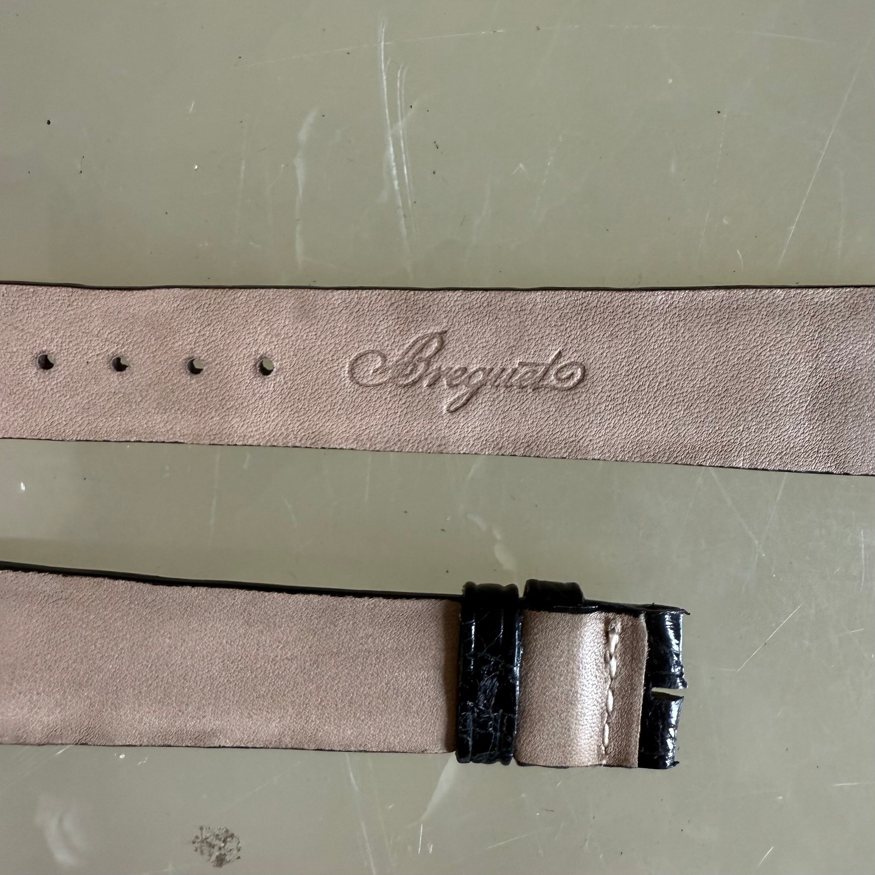 Authentic Breguet Black Crocodile Watch Strap Band 18mm