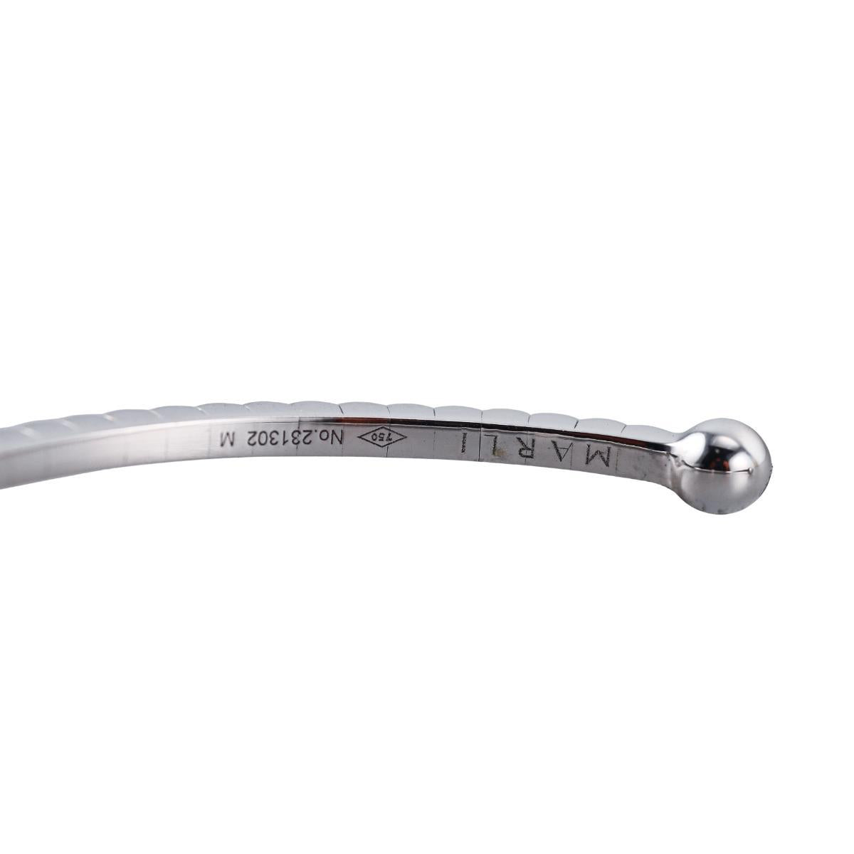 Marli 18k White Gold Diamond Cuff Bracelet