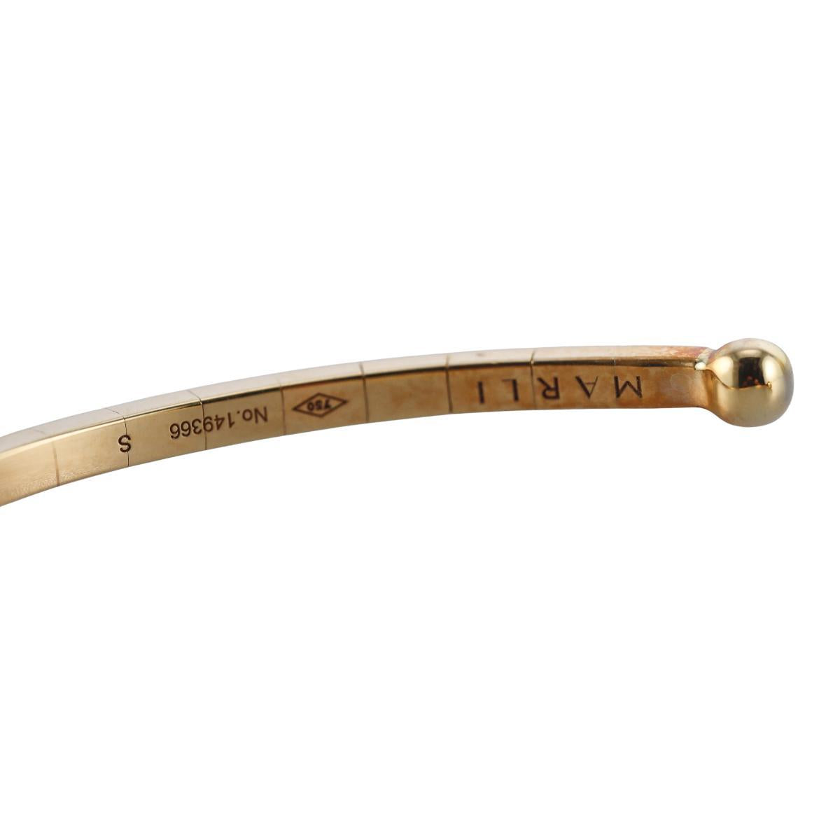 Marli 18k Yellow Gold Diamond Cuff Bracelet