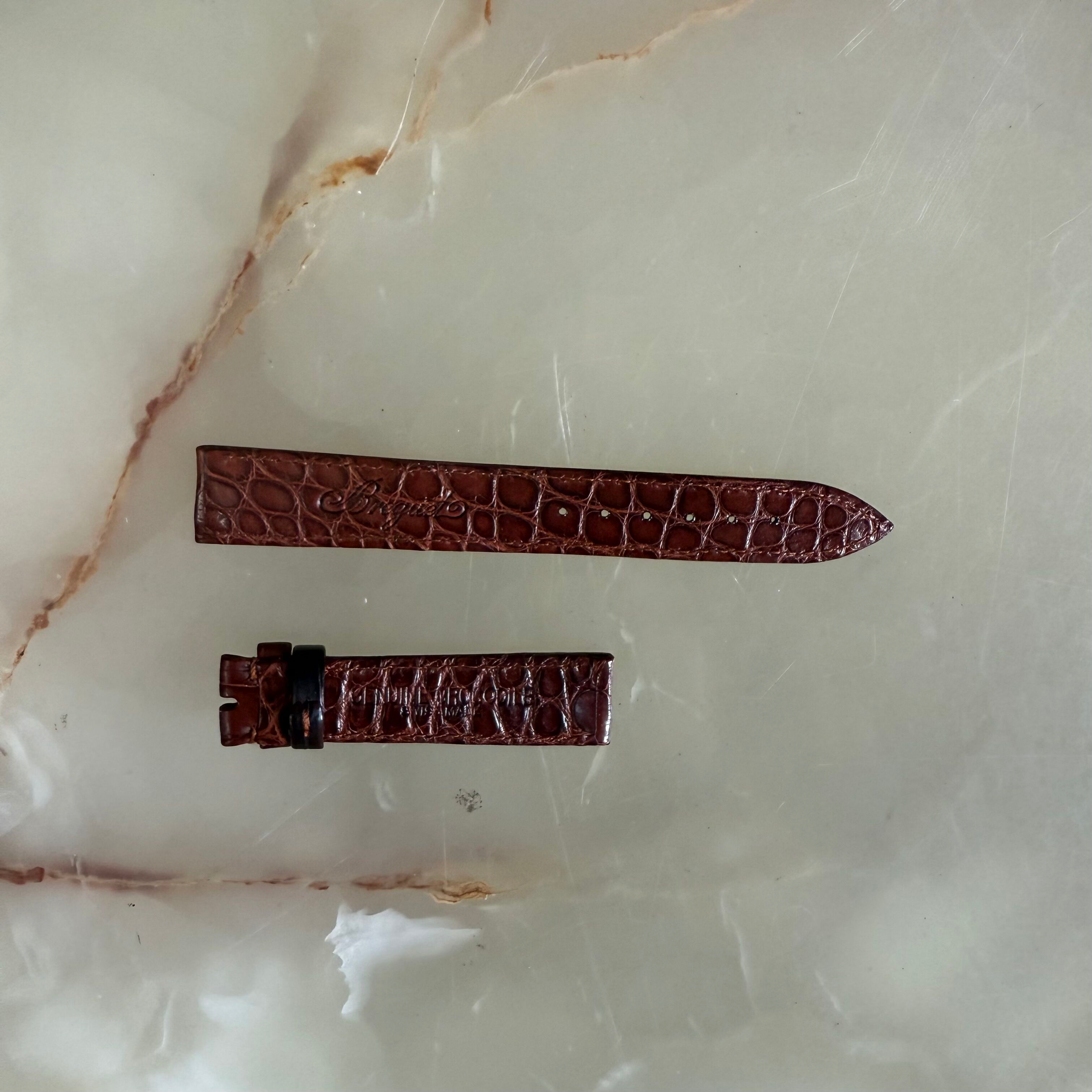 Authentic Breguet Brown Alligator Watch Strap Band 16mm Stitched