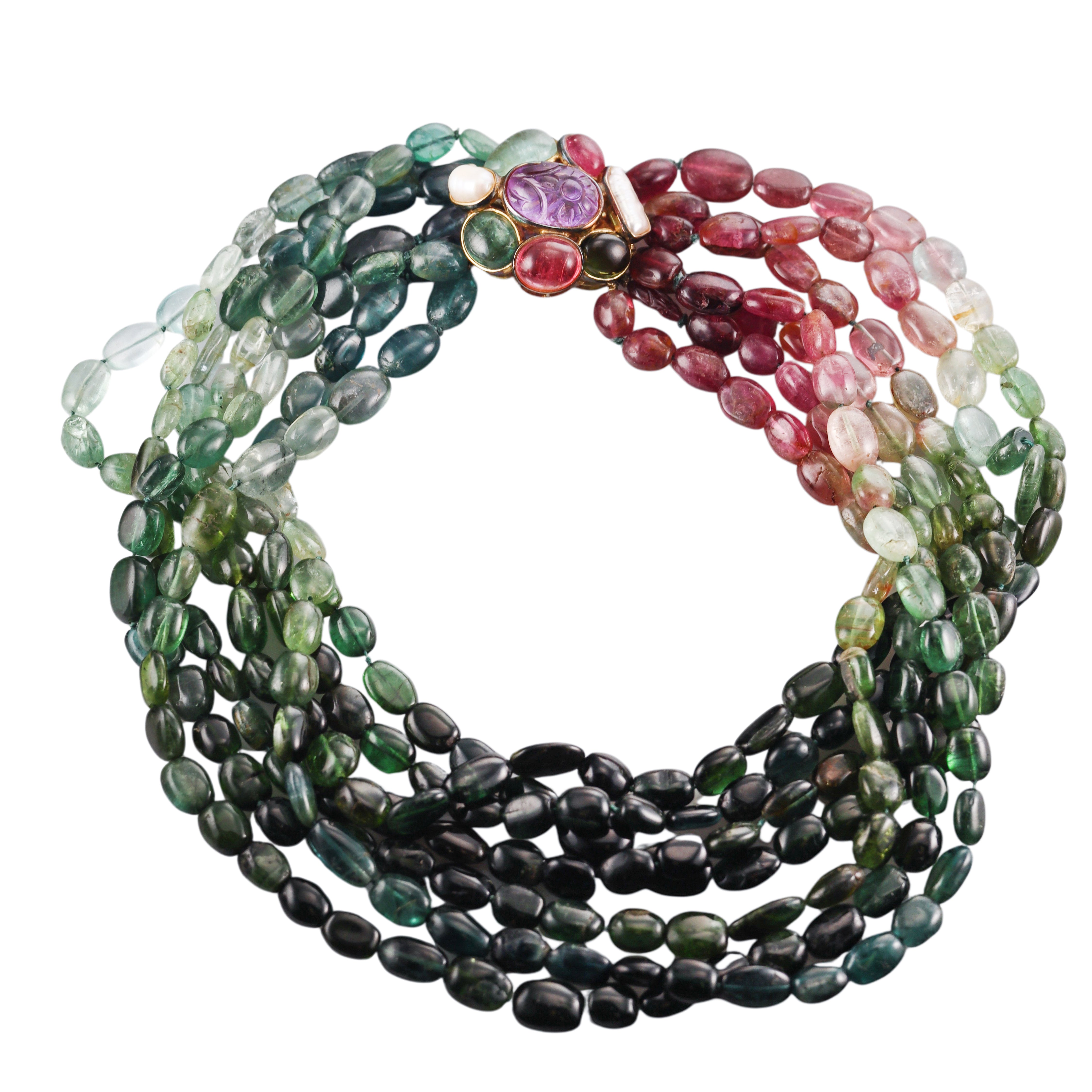 Kai-Yin Lo Sterling Multicolor Tourmaline Bead Necklace