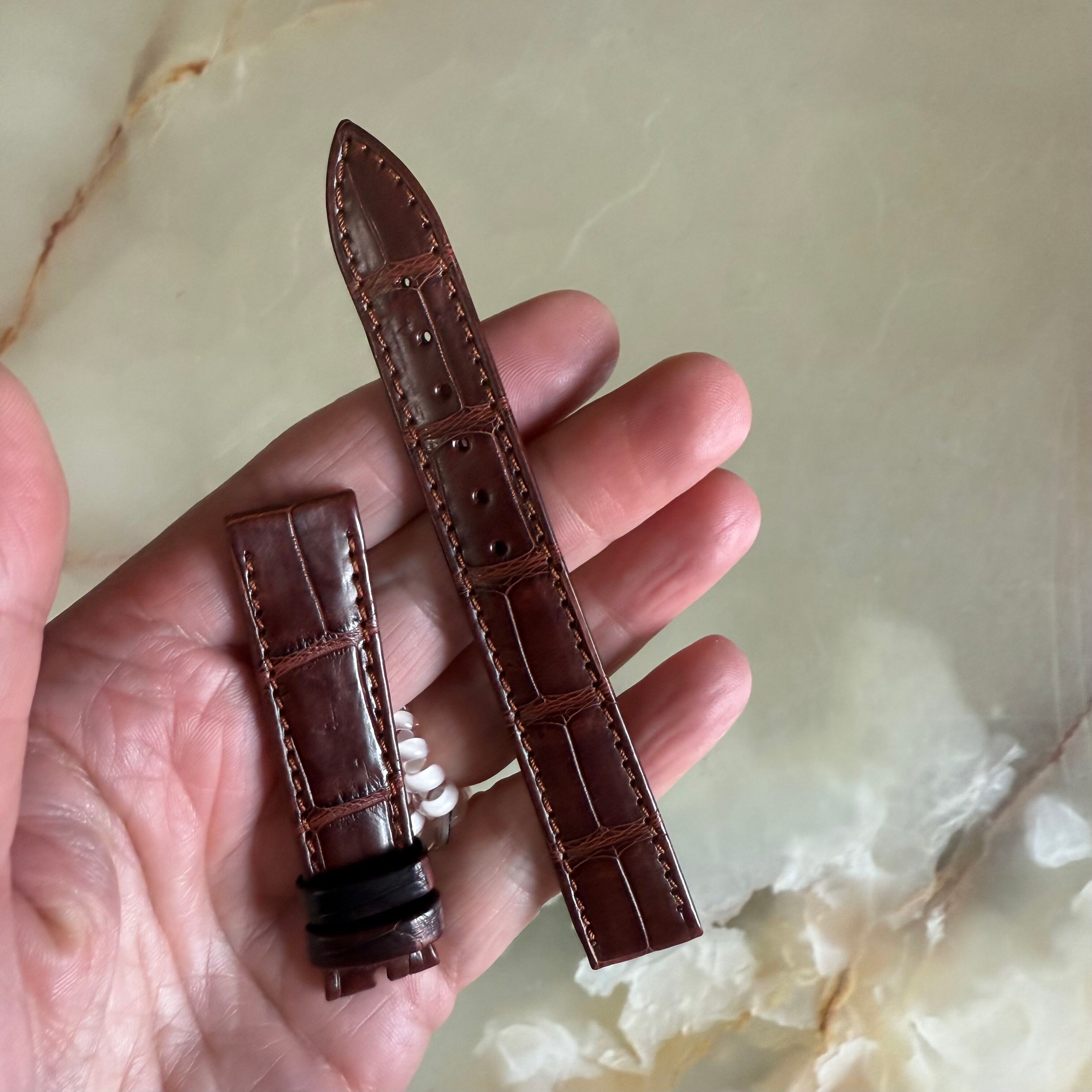 Authentic Breguet Brown Alligator Watch Strap Band 16mm Stitched