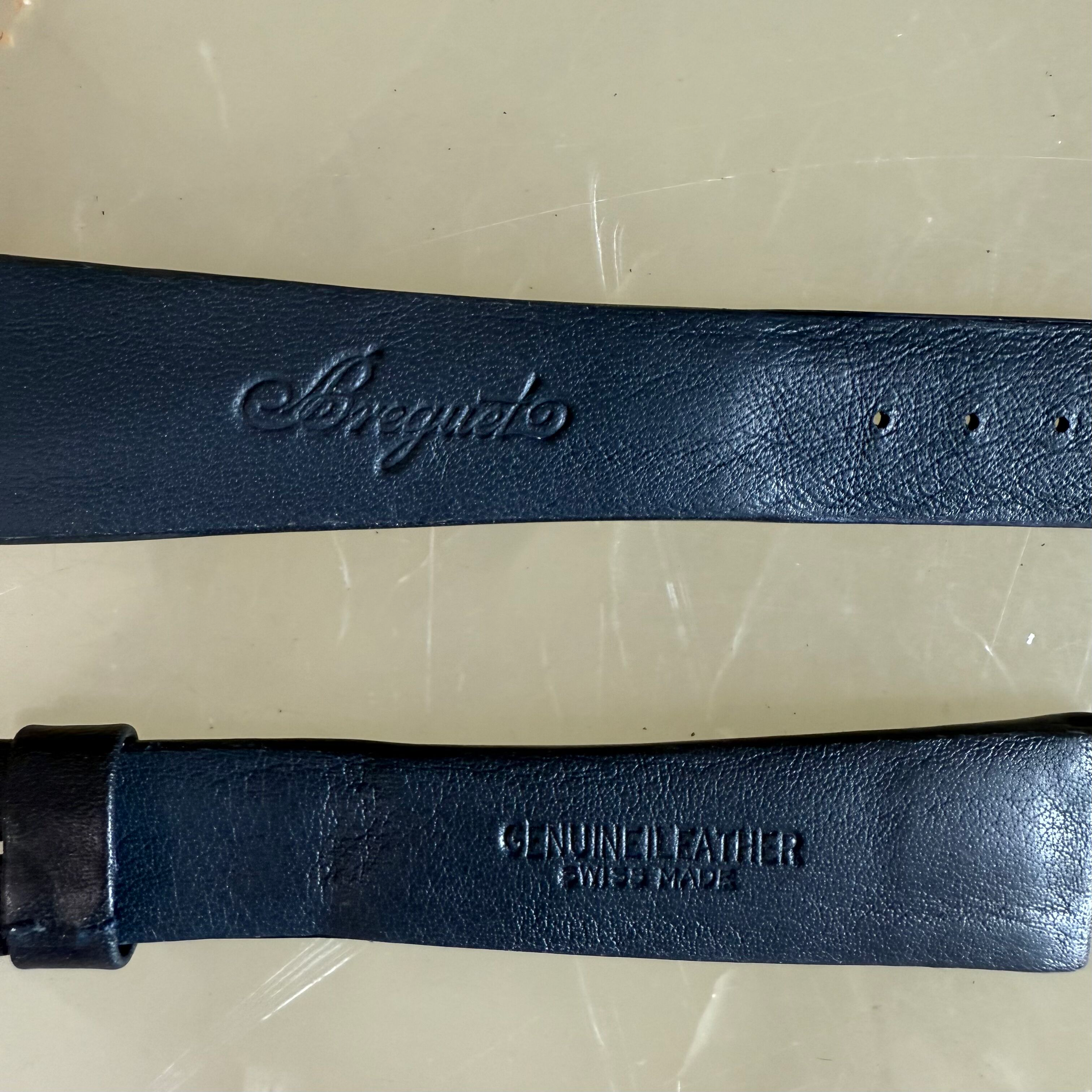 Authentic Breguet Blue Genuine Leather Watch Strap Band 21mm