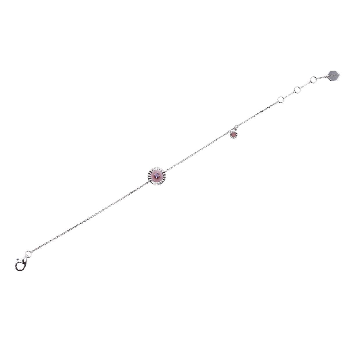Marli 18k White Gold Amethyst Rose Quartz Bracelet