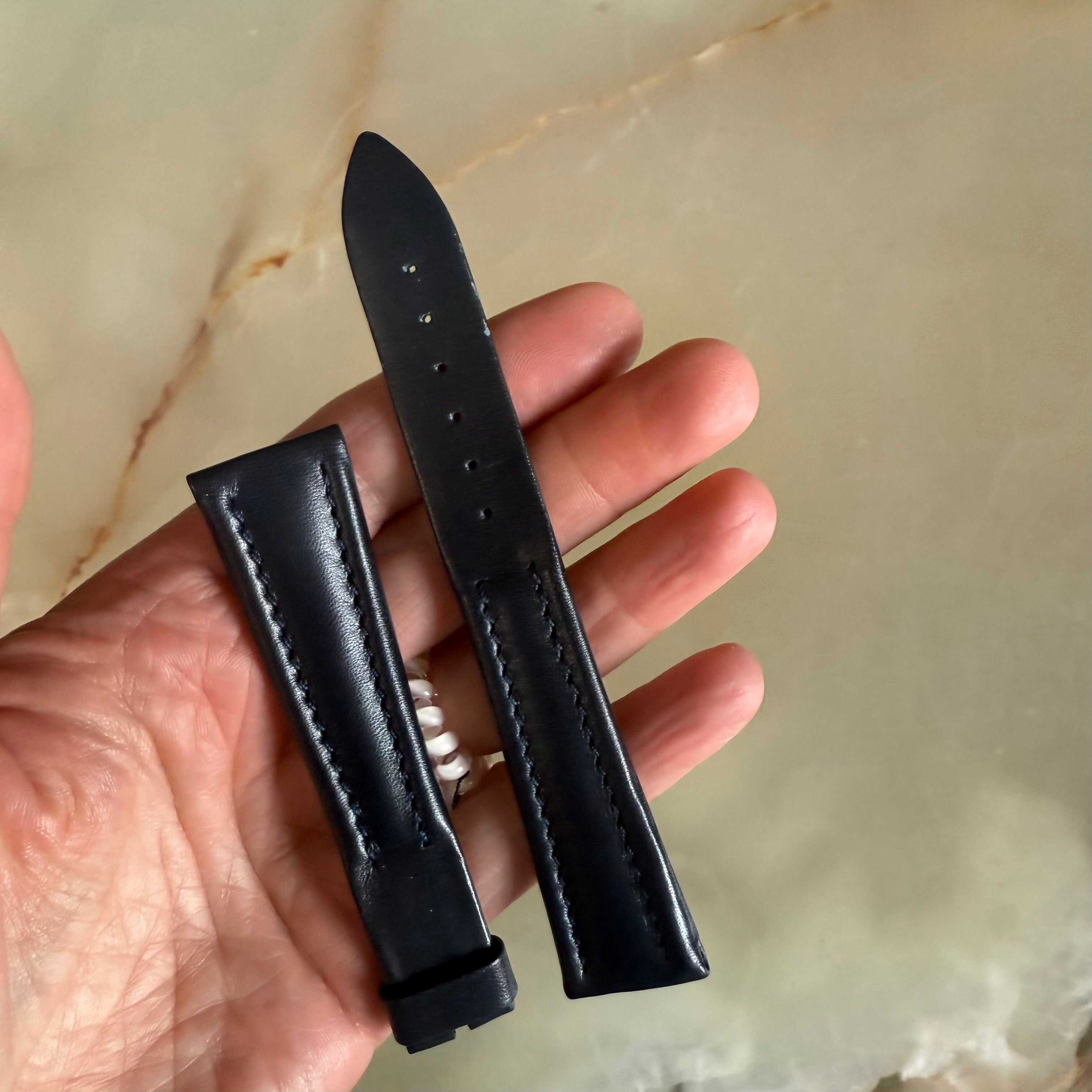 Authentic Breguet Blue Genuine Leather Watch Strap Band 21mm