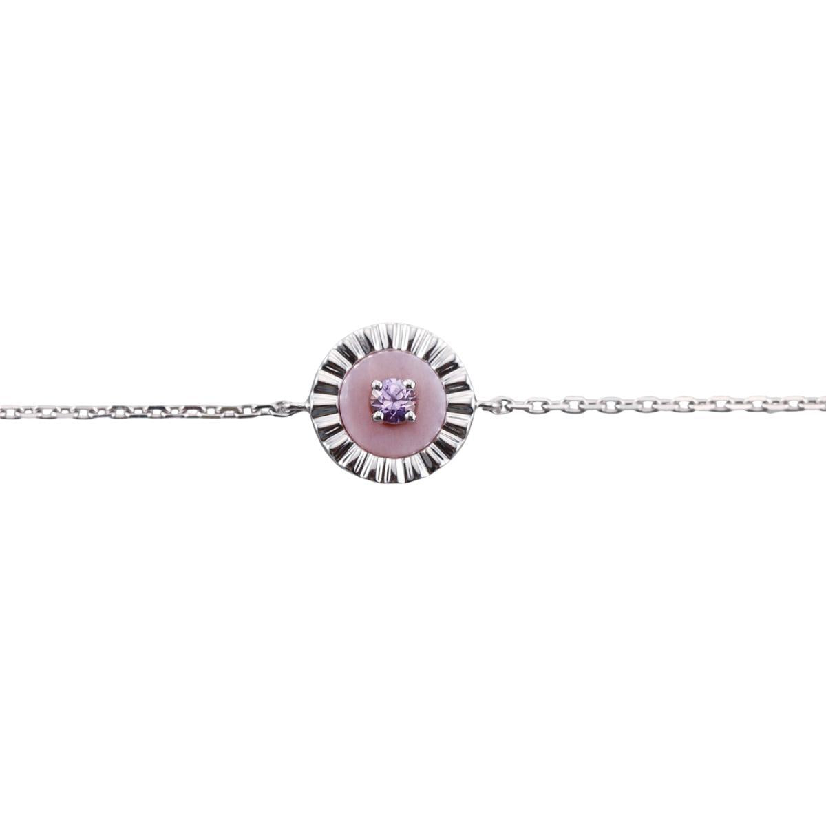 Marli 18k White Gold Amethyst Rose Quartz Bracelet