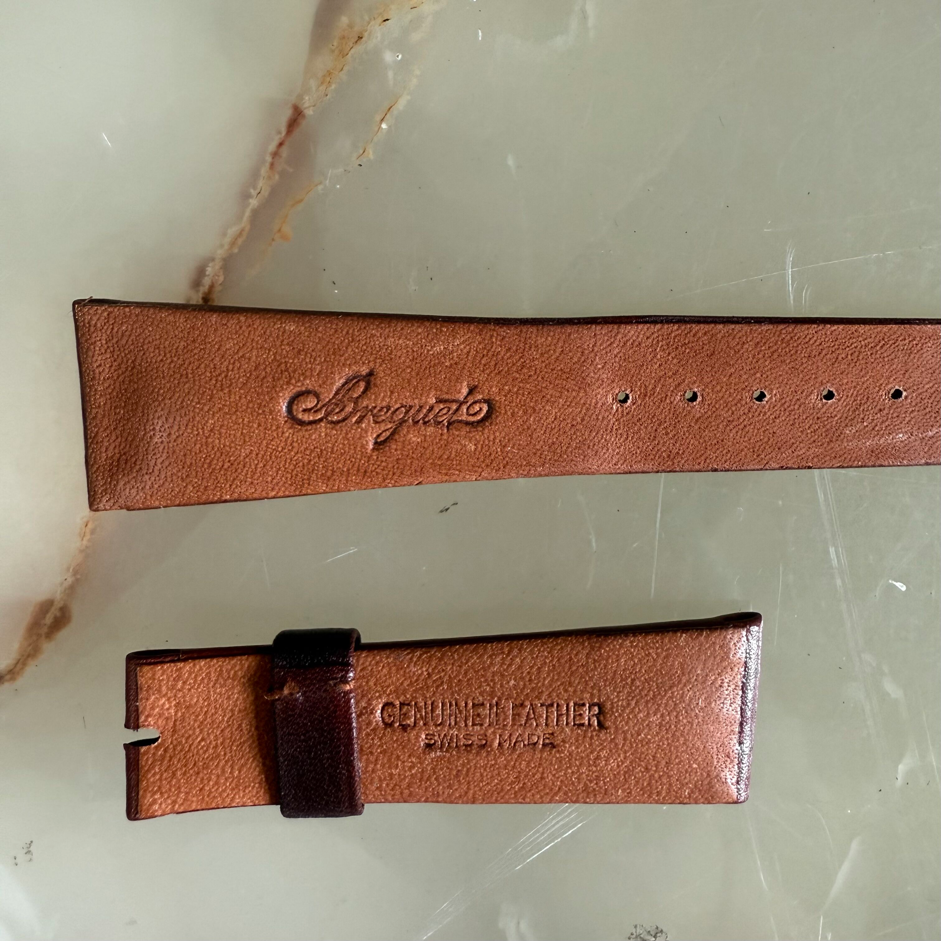 Authentic Breguet Brown Genuine Leather Watch Strap Band 21mm