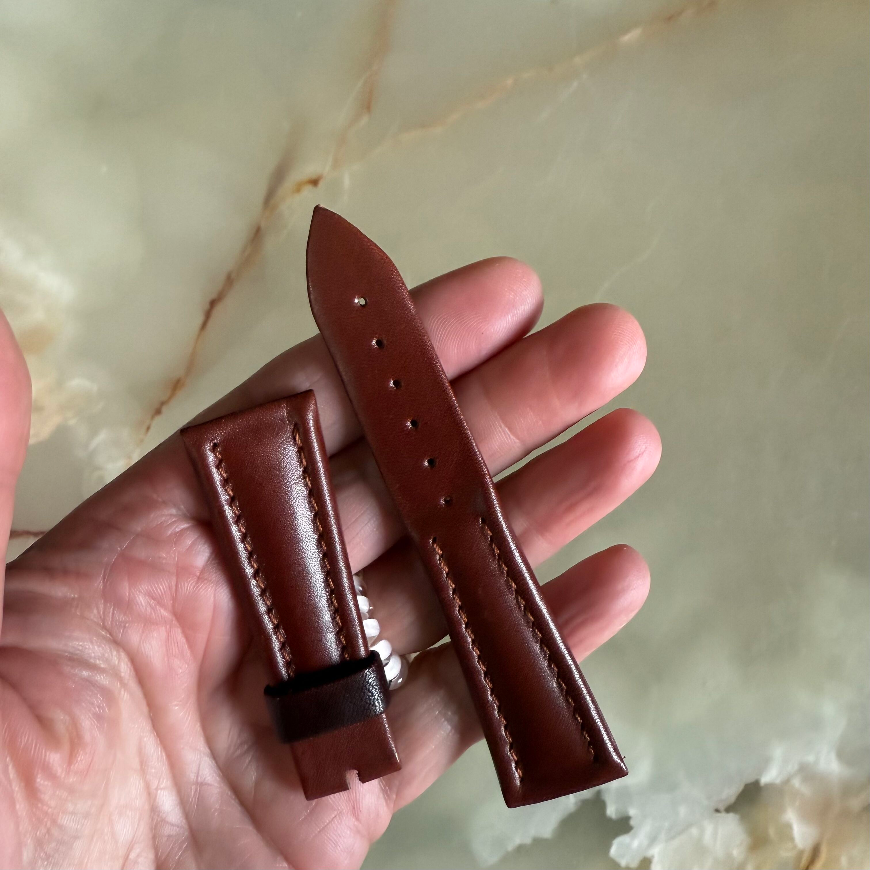 Authentic Breguet Brown Genuine Leather Watch Strap Band 21mm