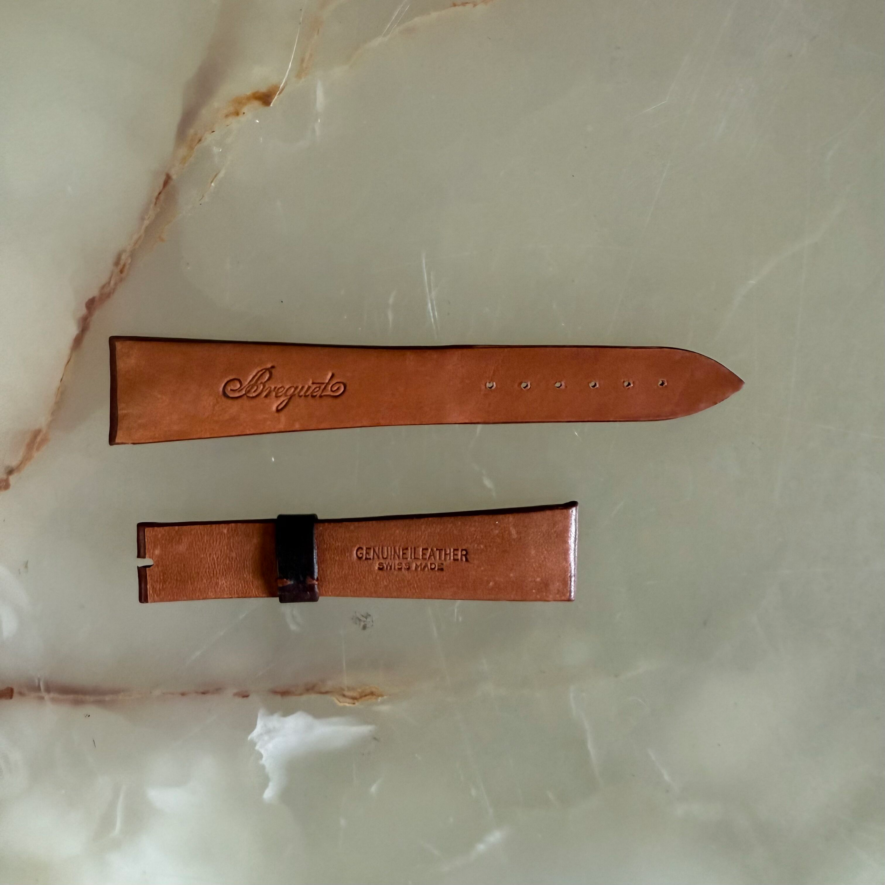 Authentic Breguet Brown Genuine Leather Watch Strap Band 22mm