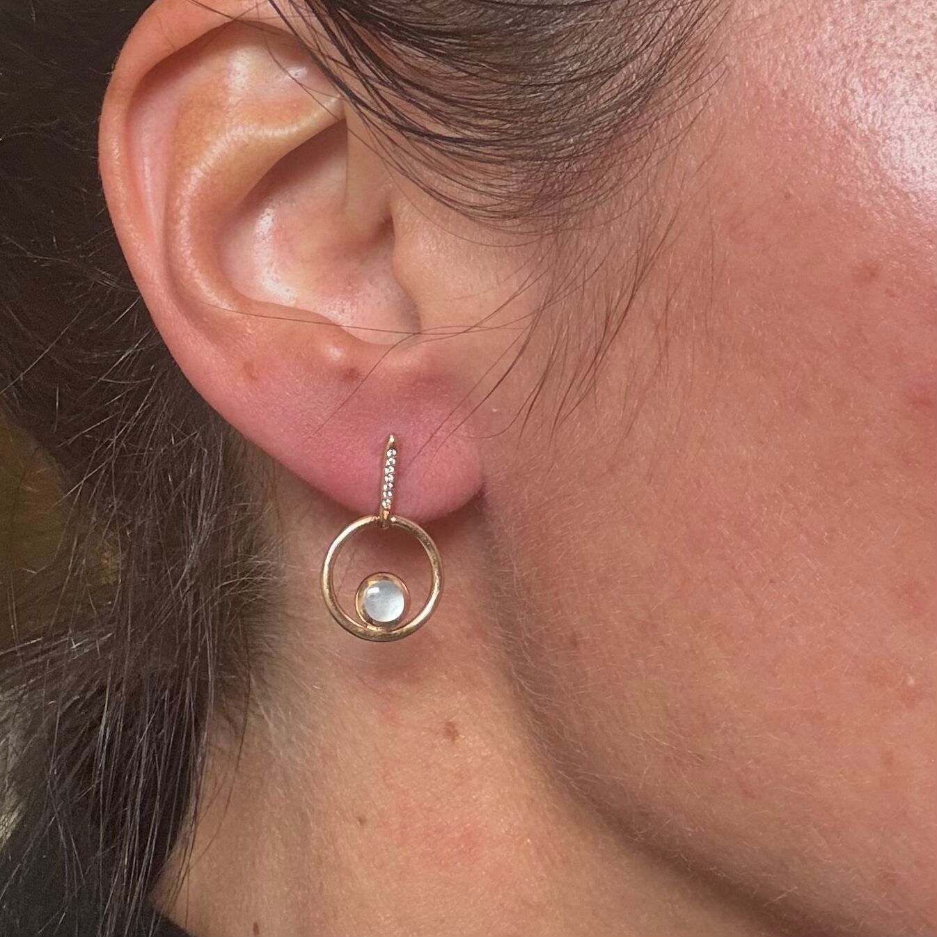 Kabana 14K Yellow Gold Mother of Pearl Diamond Earrings