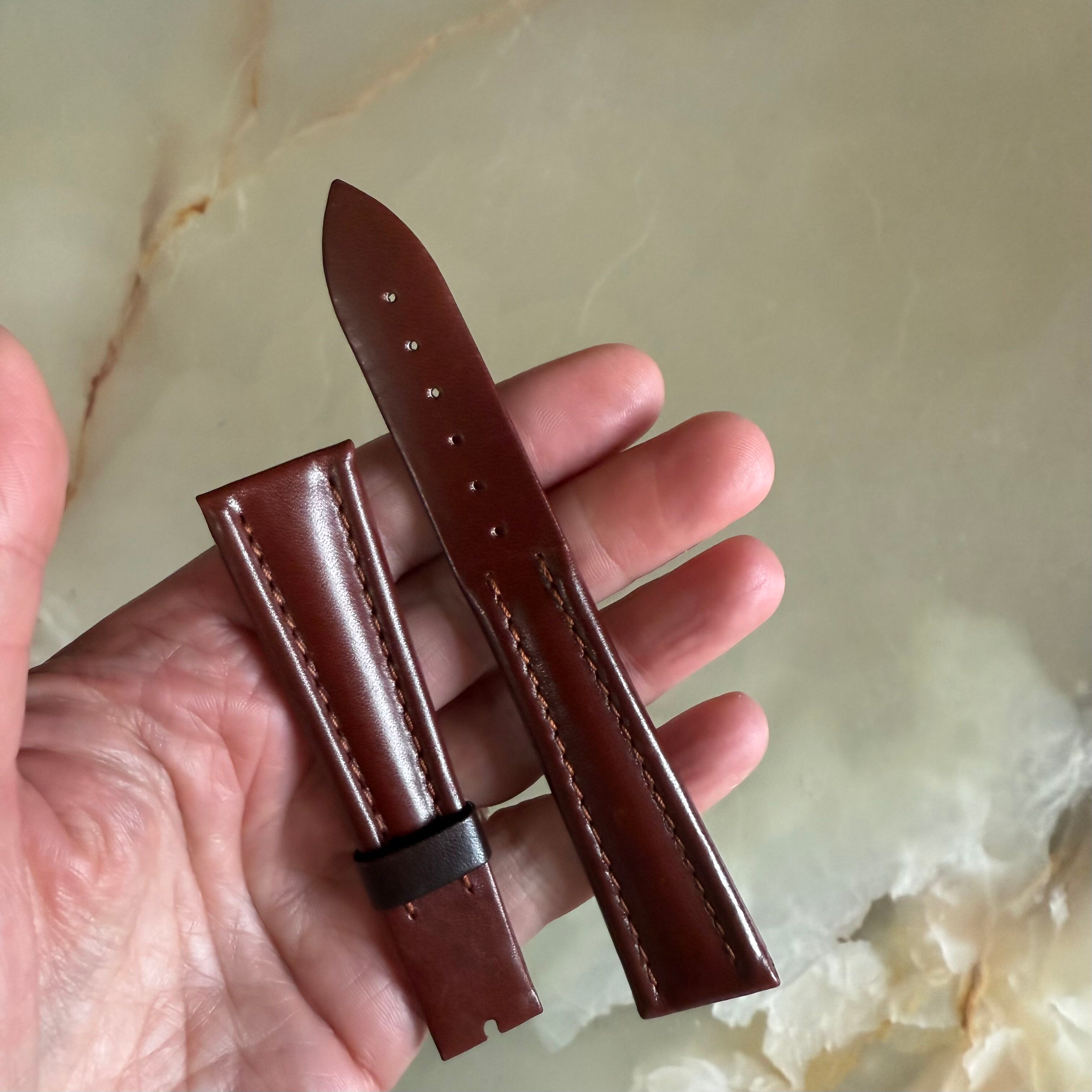 Authentic Breguet Brown Genuine Leather Watch Strap Band 22mm