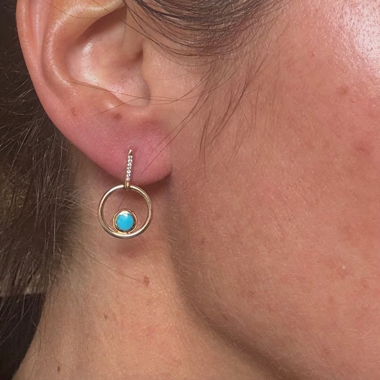 Kabana 14K Yellow Gold Turquoise Diamond Earrings