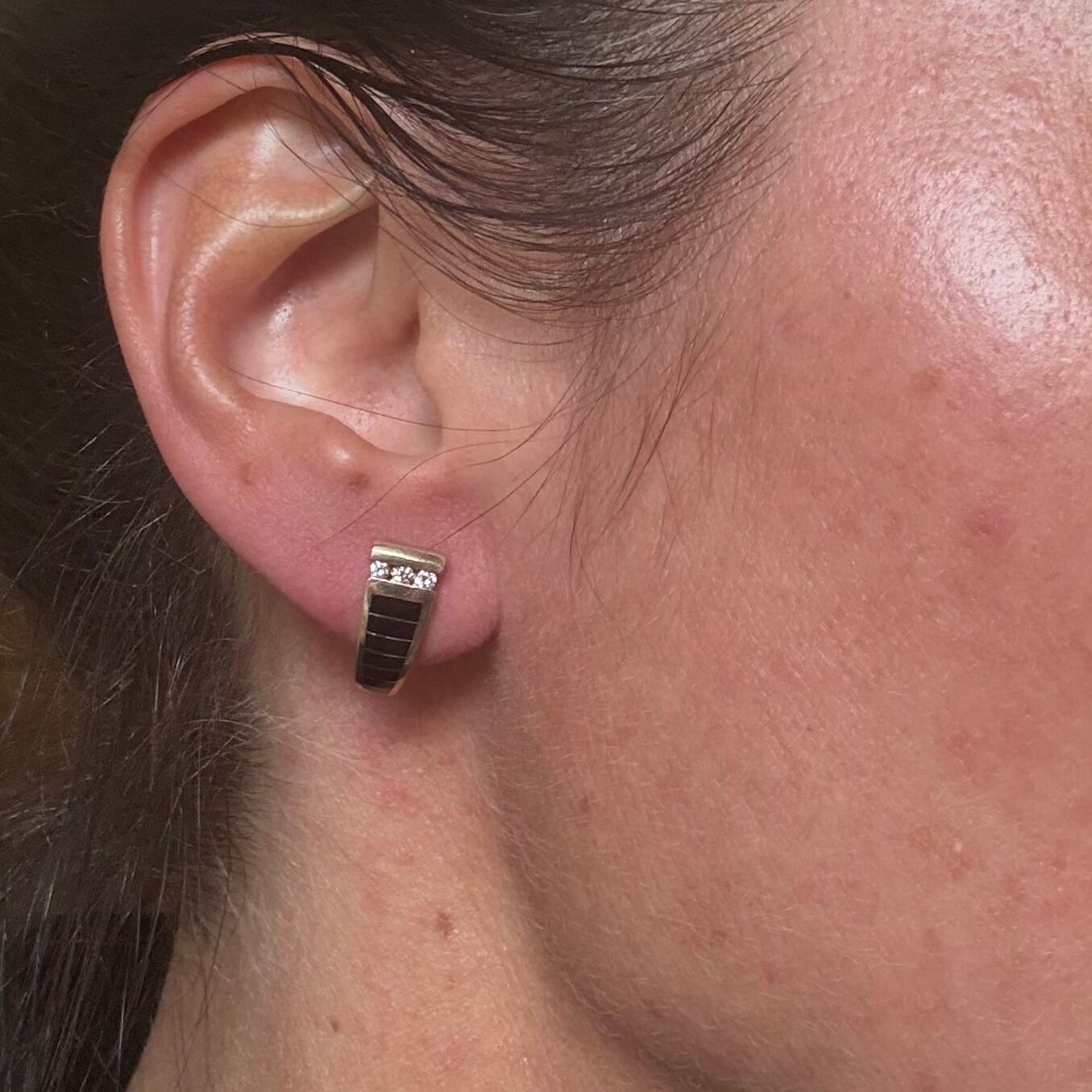Kabana 14K Yellow Gold Black Onyx Diamond Earrings
