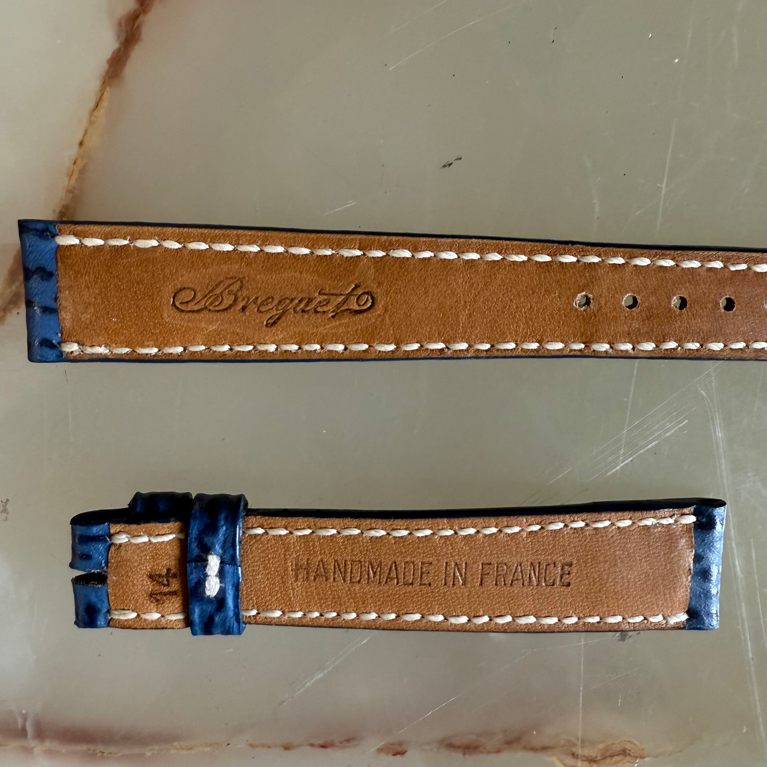 Authentic Breguet Blue Shark Watch Strap Band 15mm Padded & Stitched