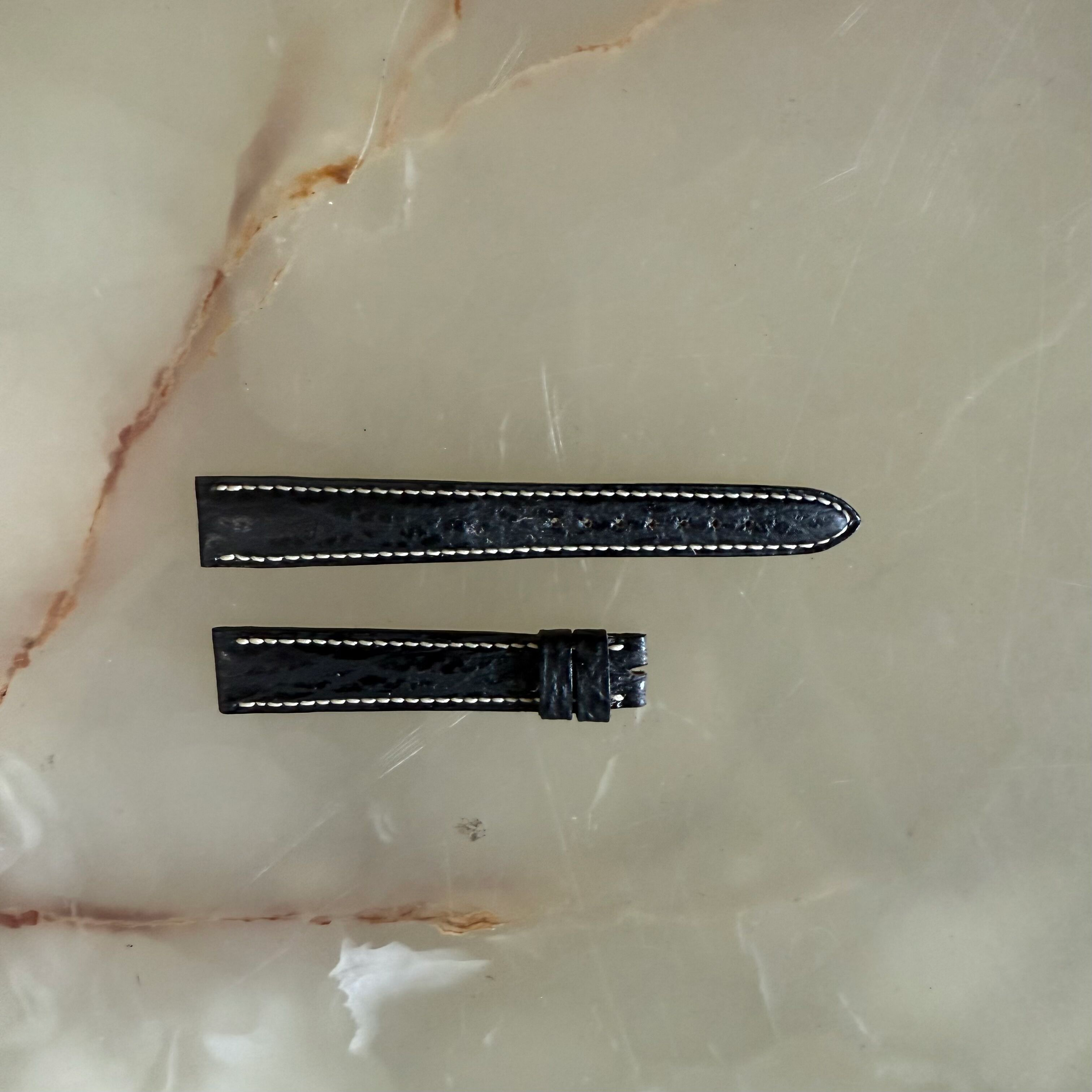 Authentic Breguet Black Shark Watch Strap Band 15mm Padded & Stitched