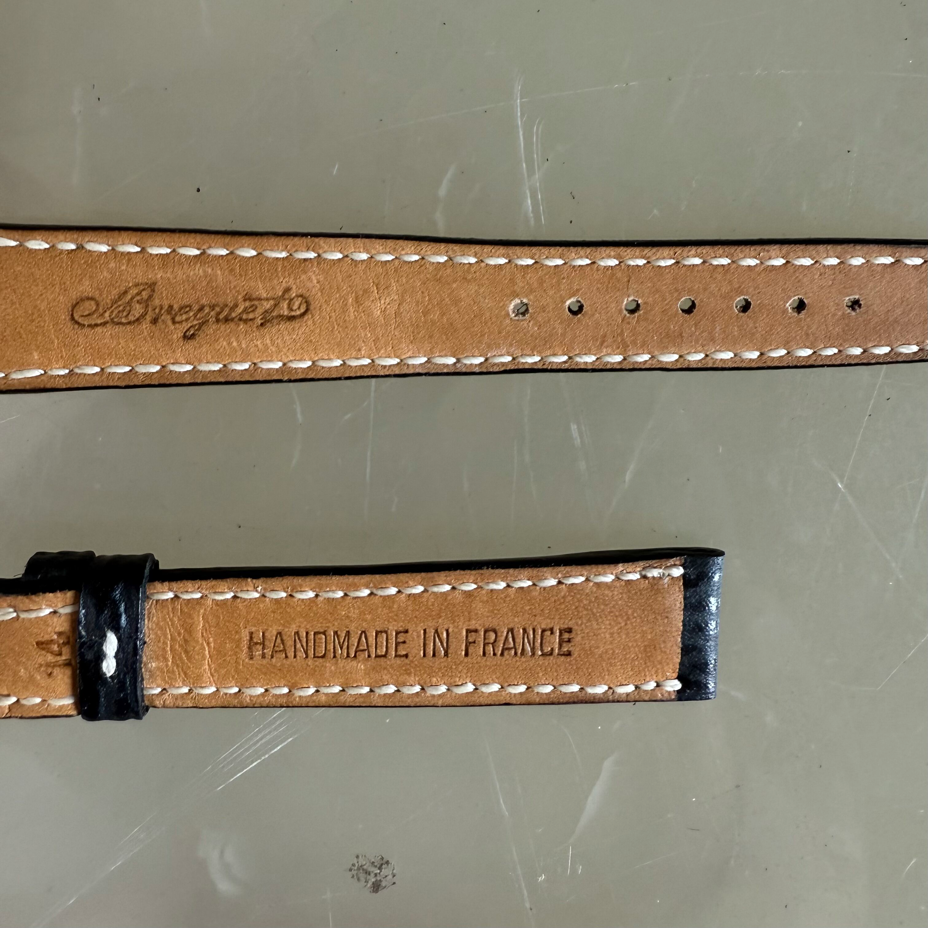 Authentic Breguet Black Shark Watch Strap Band 15mm Padded & Stitched