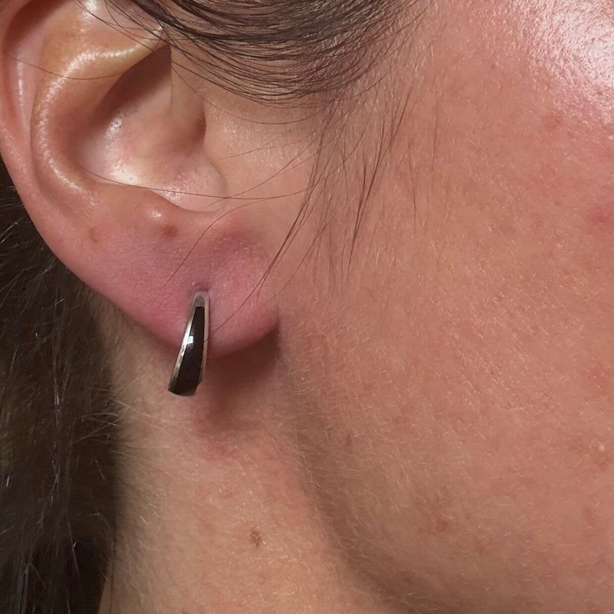 Kabana 14K White Gold Black Onyx Earrings