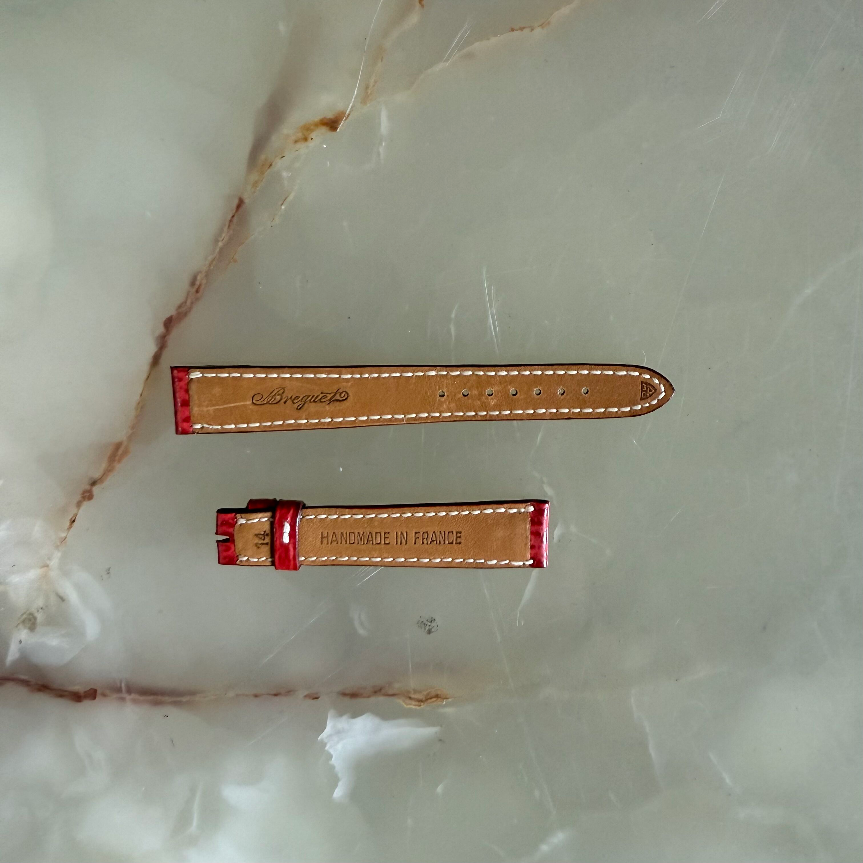 Authentic Breguet Red Shark Watch Strap Band 14mm Padded & Stitched