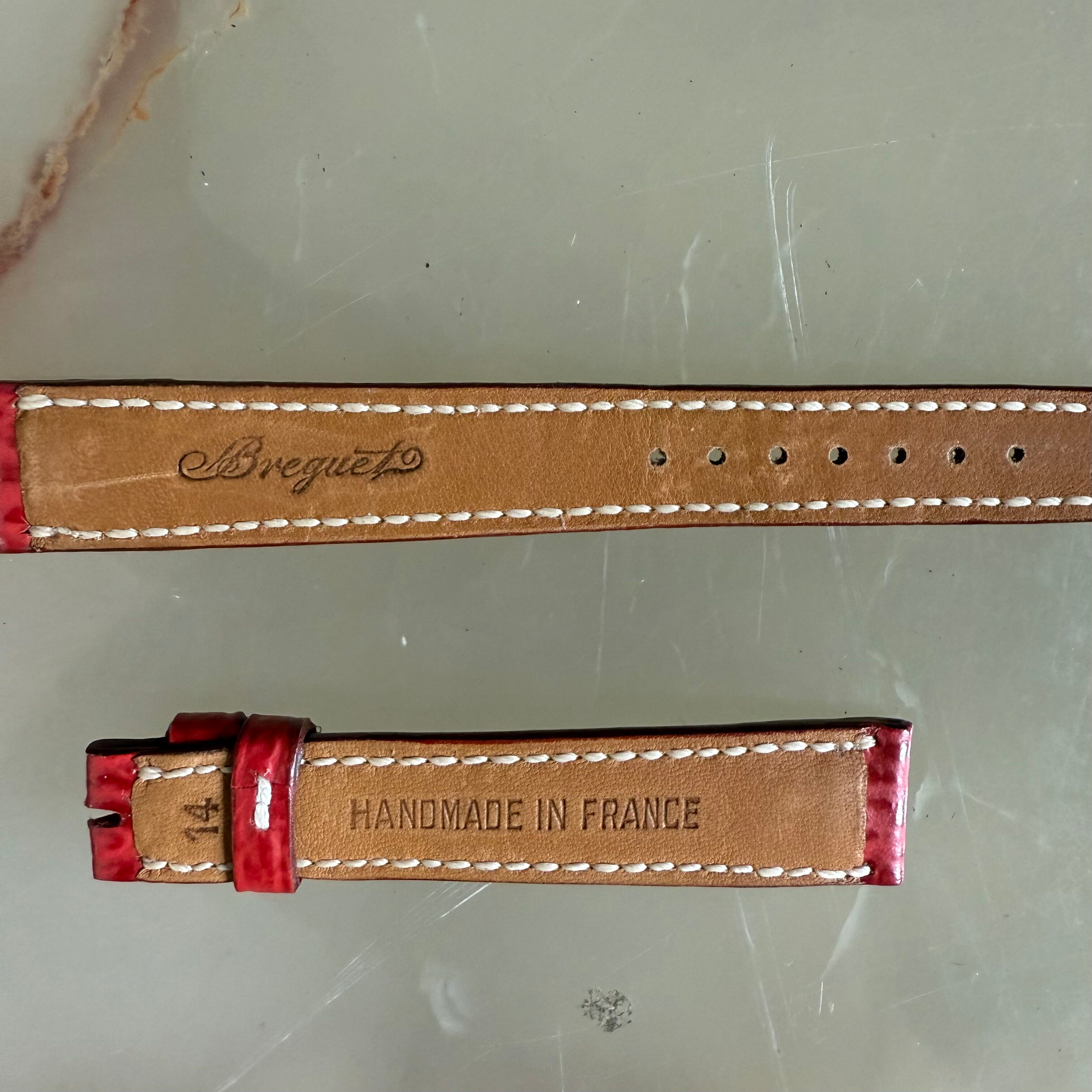 Authentic Breguet Red Shark Watch Strap Band 14mm Padded & Stitched