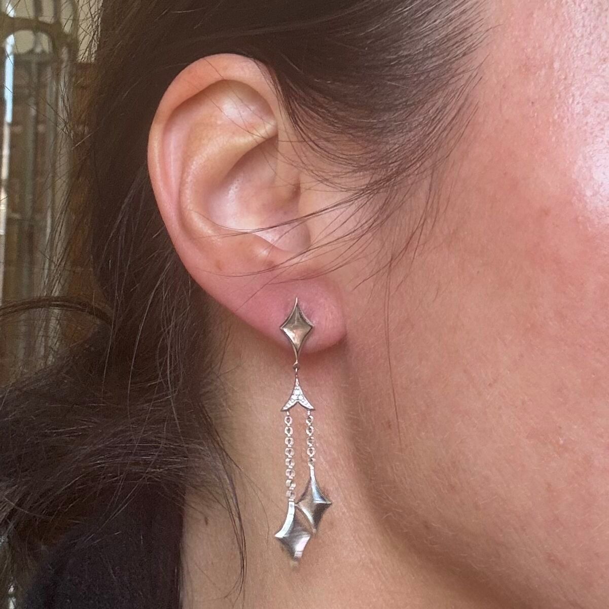 Kabana 14K White Gold Mother of Pearl Diamond Drop Earrings