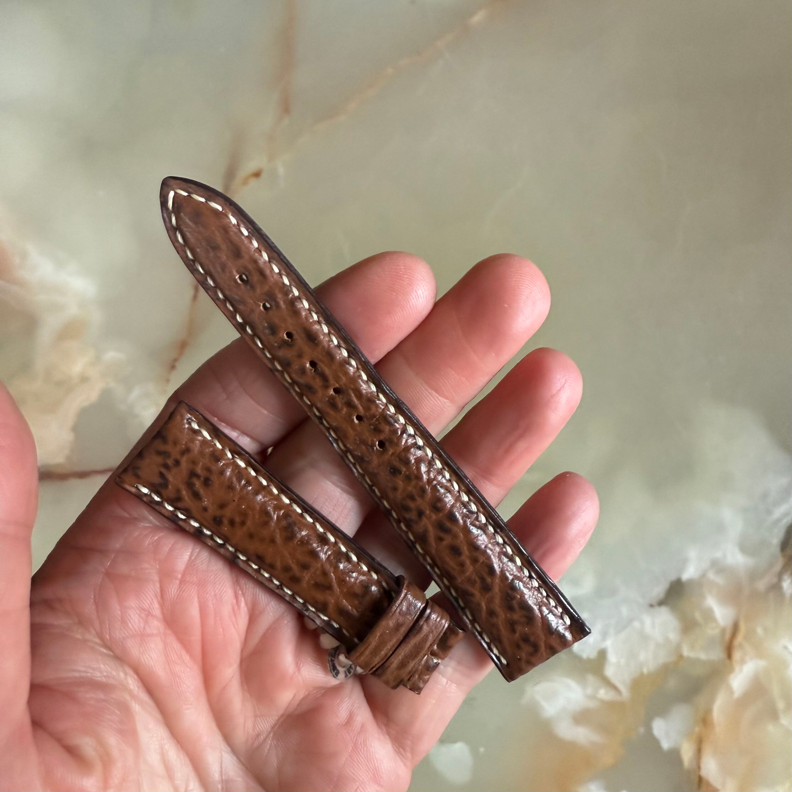 Authentic Breguet Brown Shark Watch Strap Band 18mm Padded & Stitched