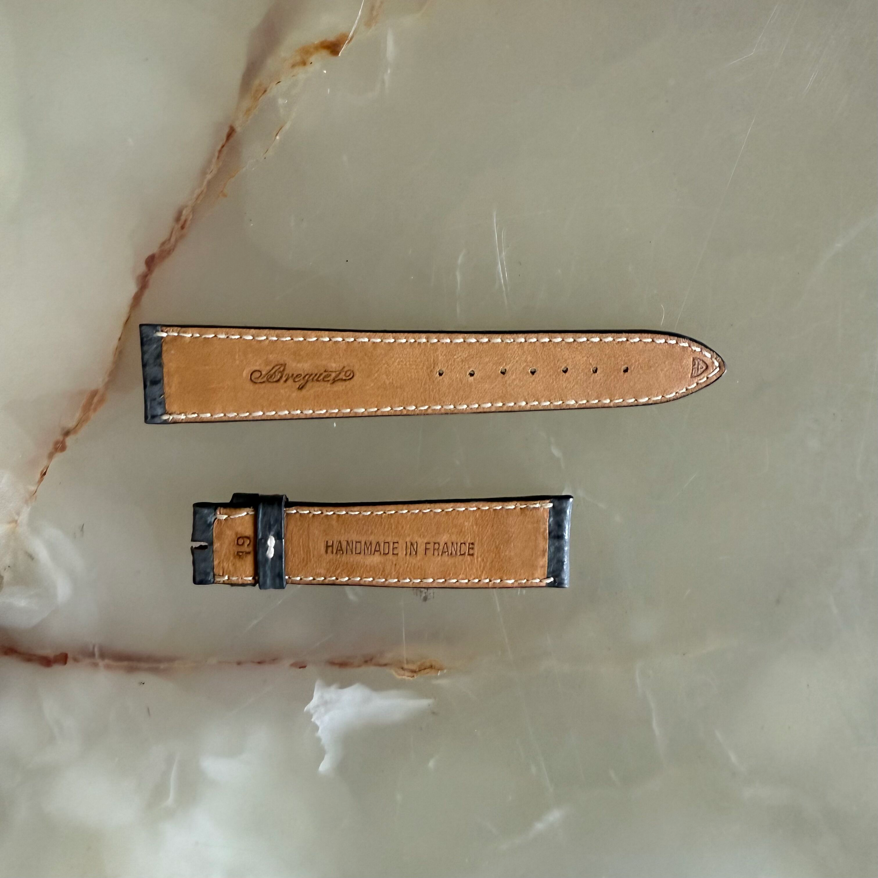 Authentic Breguet Grey Shark Watch Strap Band 19mm Padded & Stitched