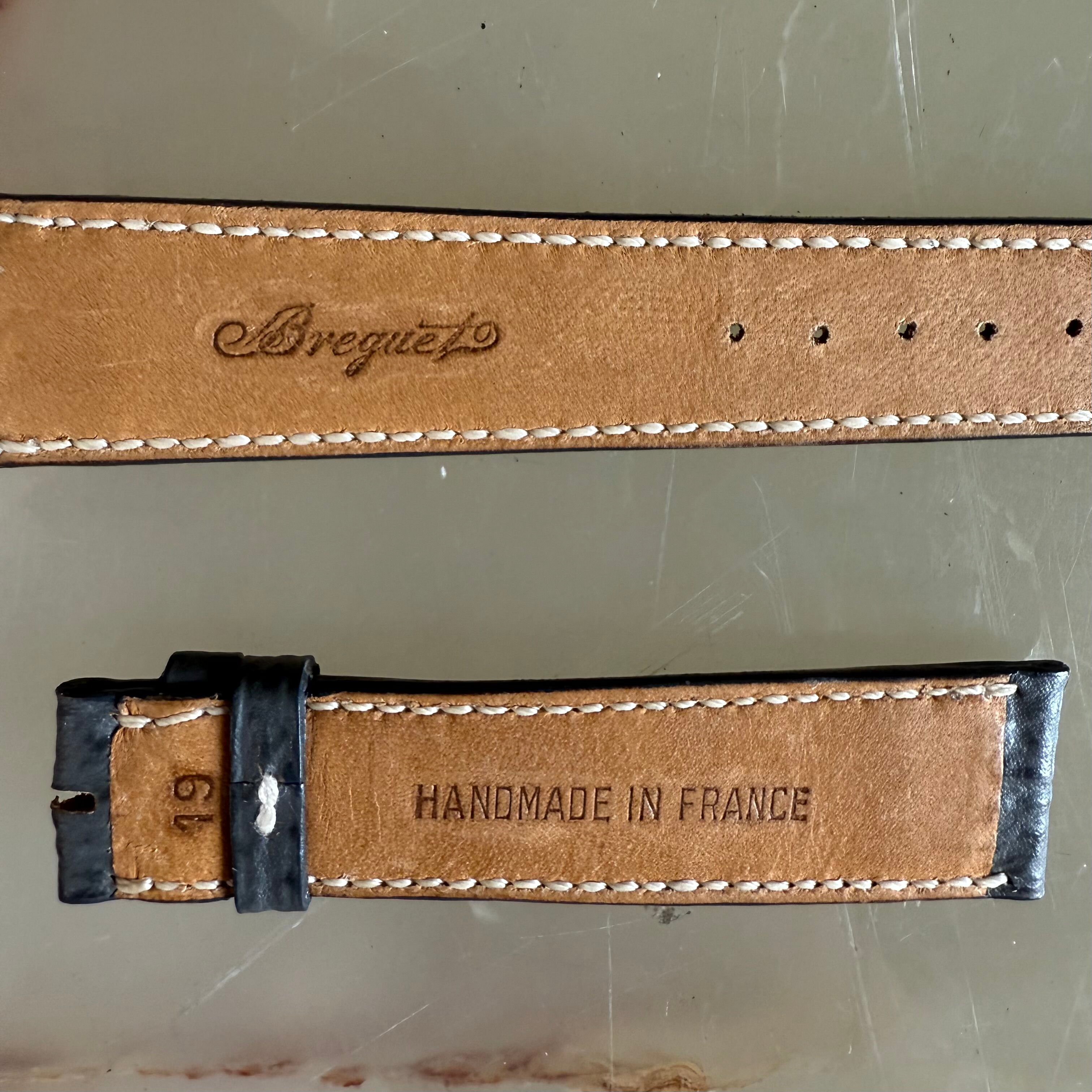 Authentic Breguet Grey Shark Watch Strap Band 19mm Padded & Stitched