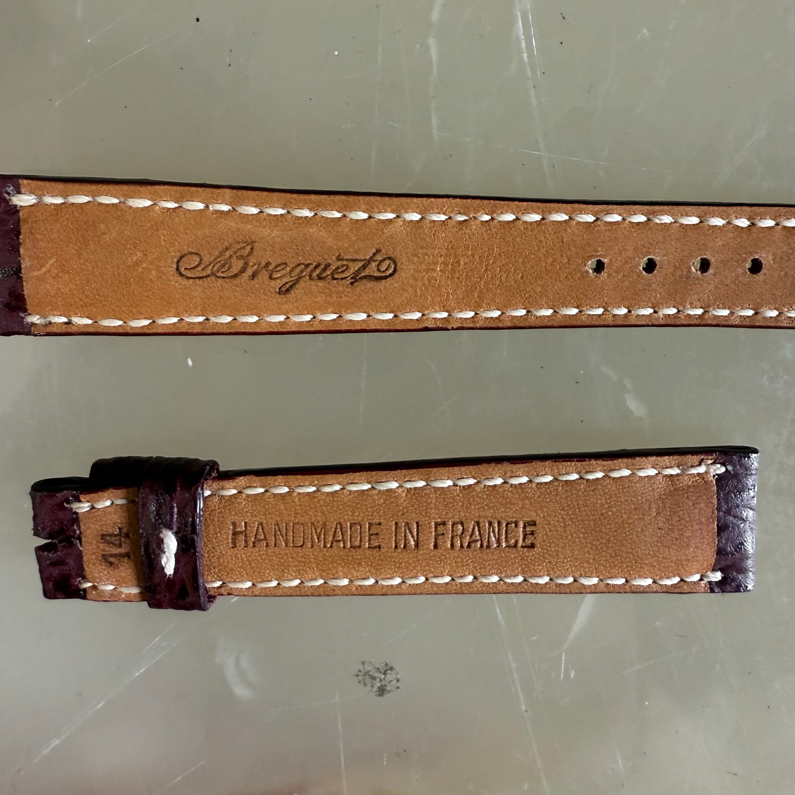 Authentic Breguet Burgundy Shark Watch Strap Band 15mm Padded & Stitched