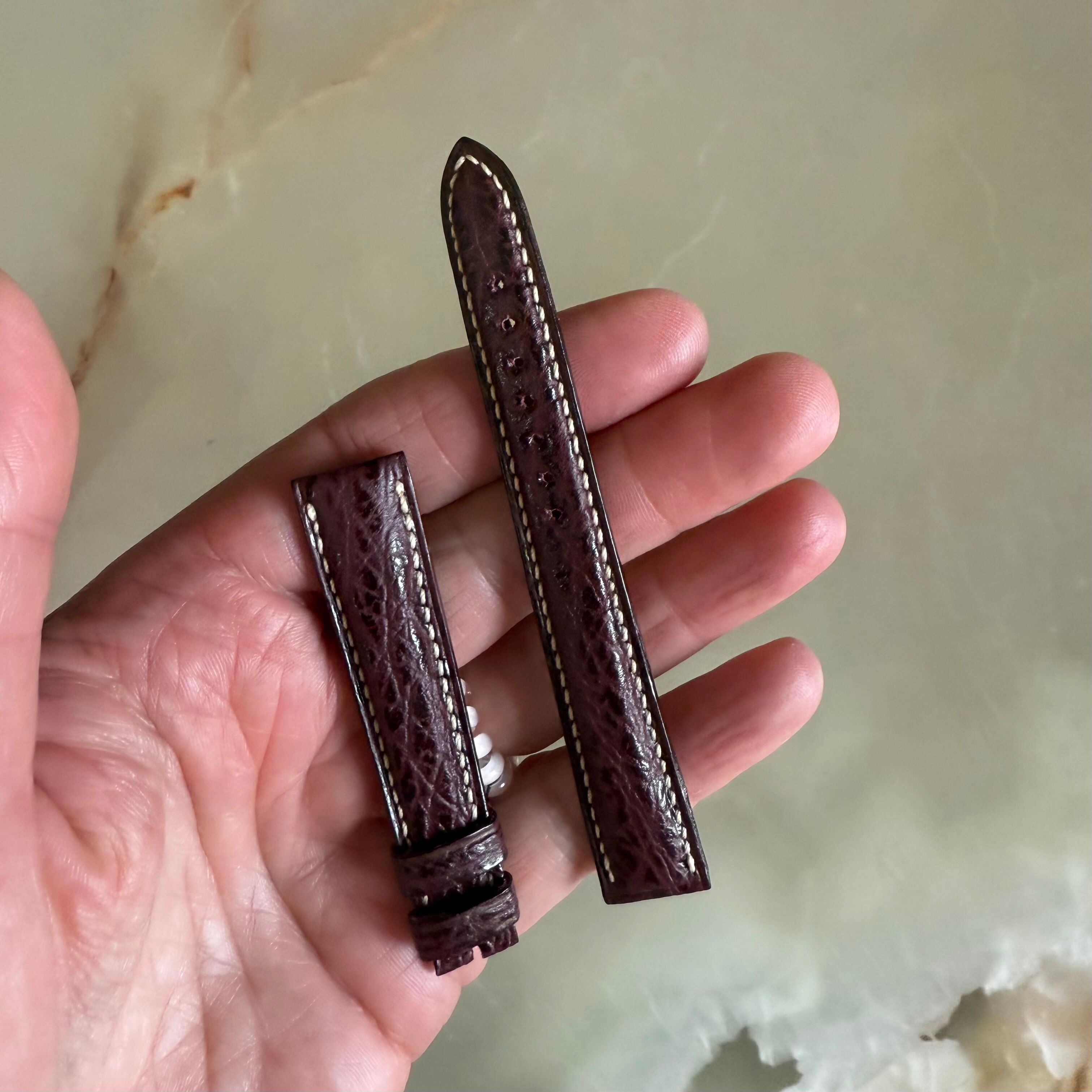 Authentic Breguet Burgundy Shark Watch Strap Band 15mm Padded & Stitched
