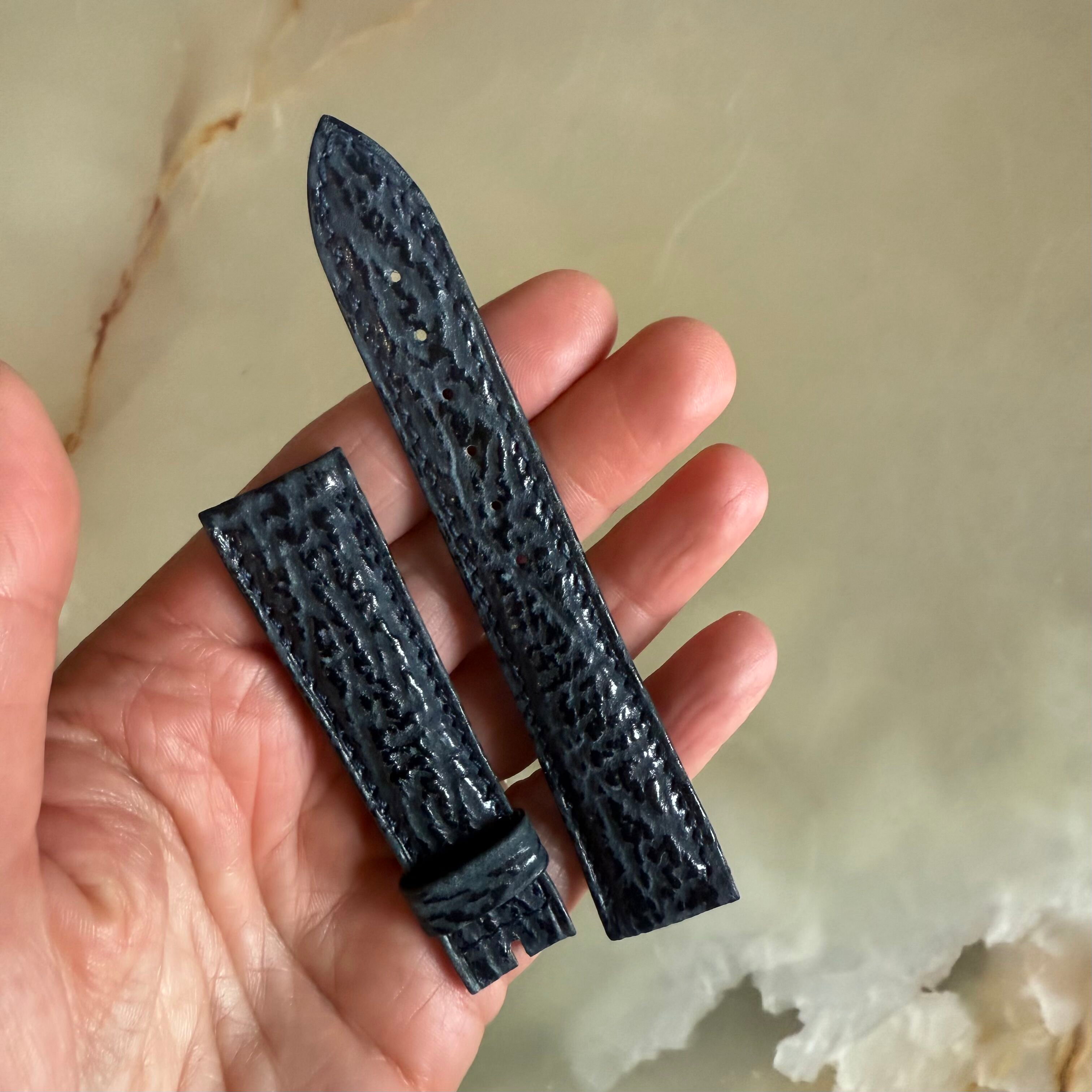 Authentic Breguet Blue Shark Watch Strap Band 19mm Padded & Stitched