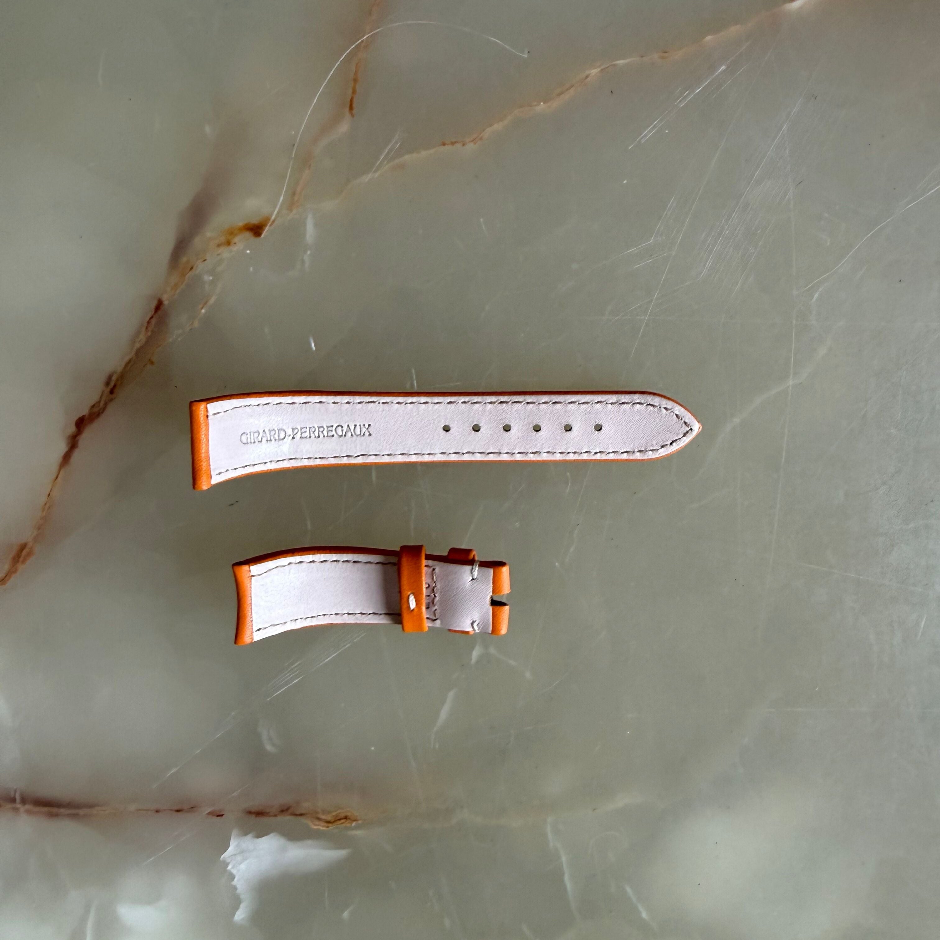 Authentic Girard Perregaux Orange Leather Watch Strap Band 16mm