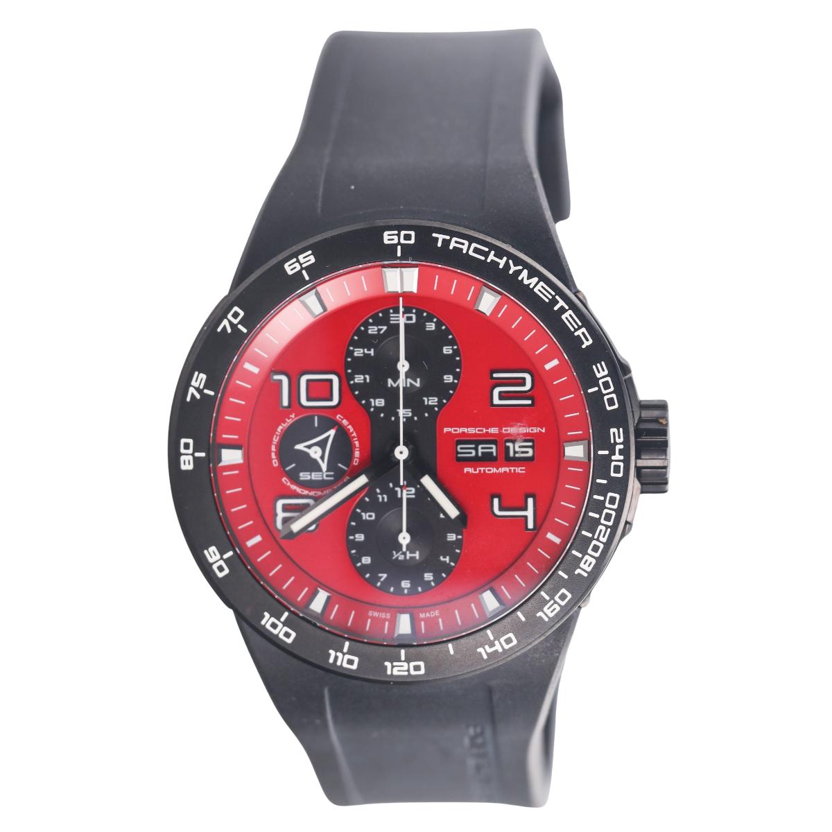 Porsche Design Flat Six Chronograph Red Dial Titanium Automatic Watch P6340