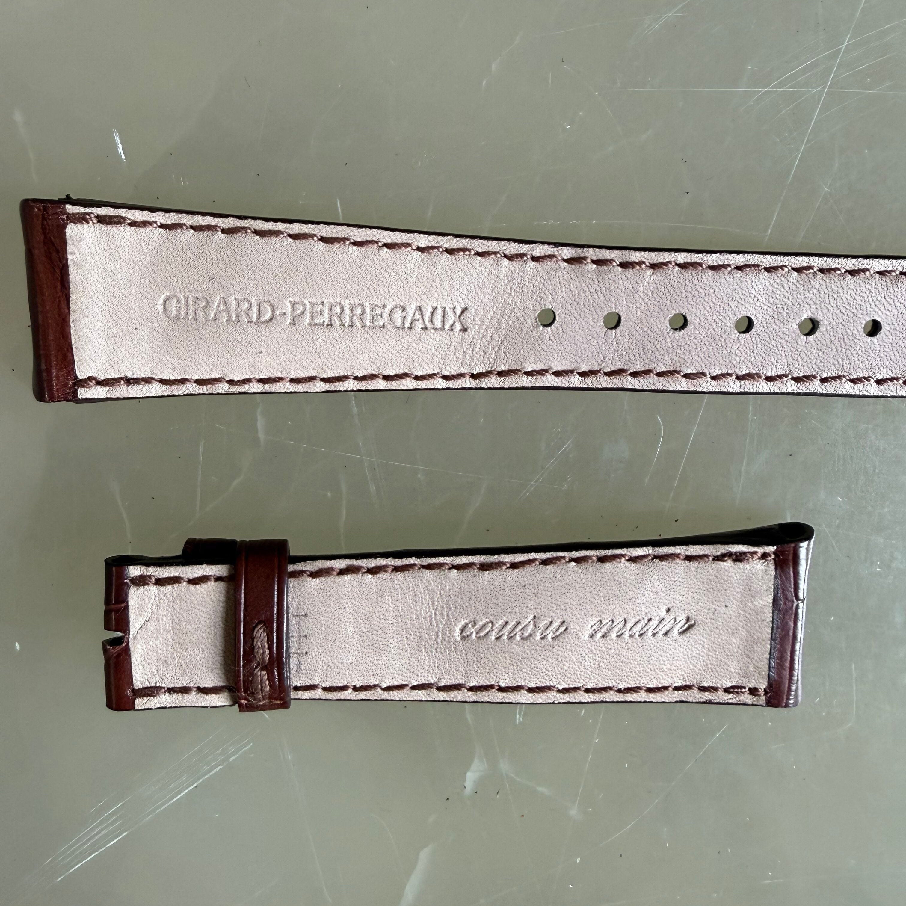 Authentic Girard Perregaux Brown Crocodile Watch Strap Band 18mm